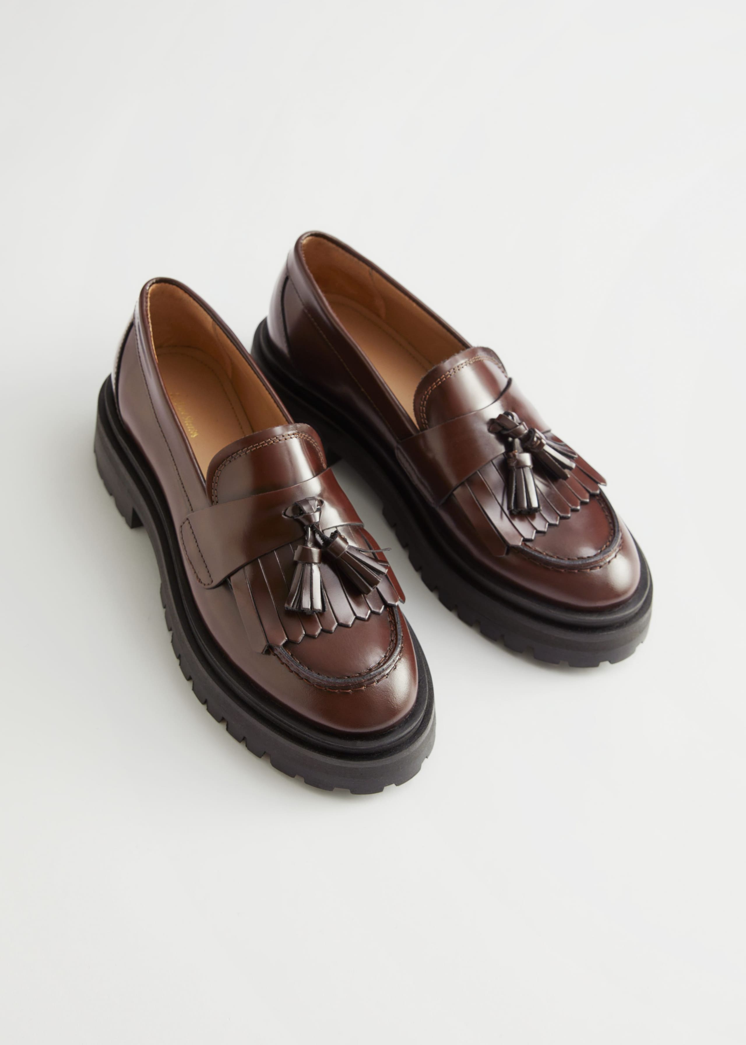 Image of Chunky Leather Tassle Loafers