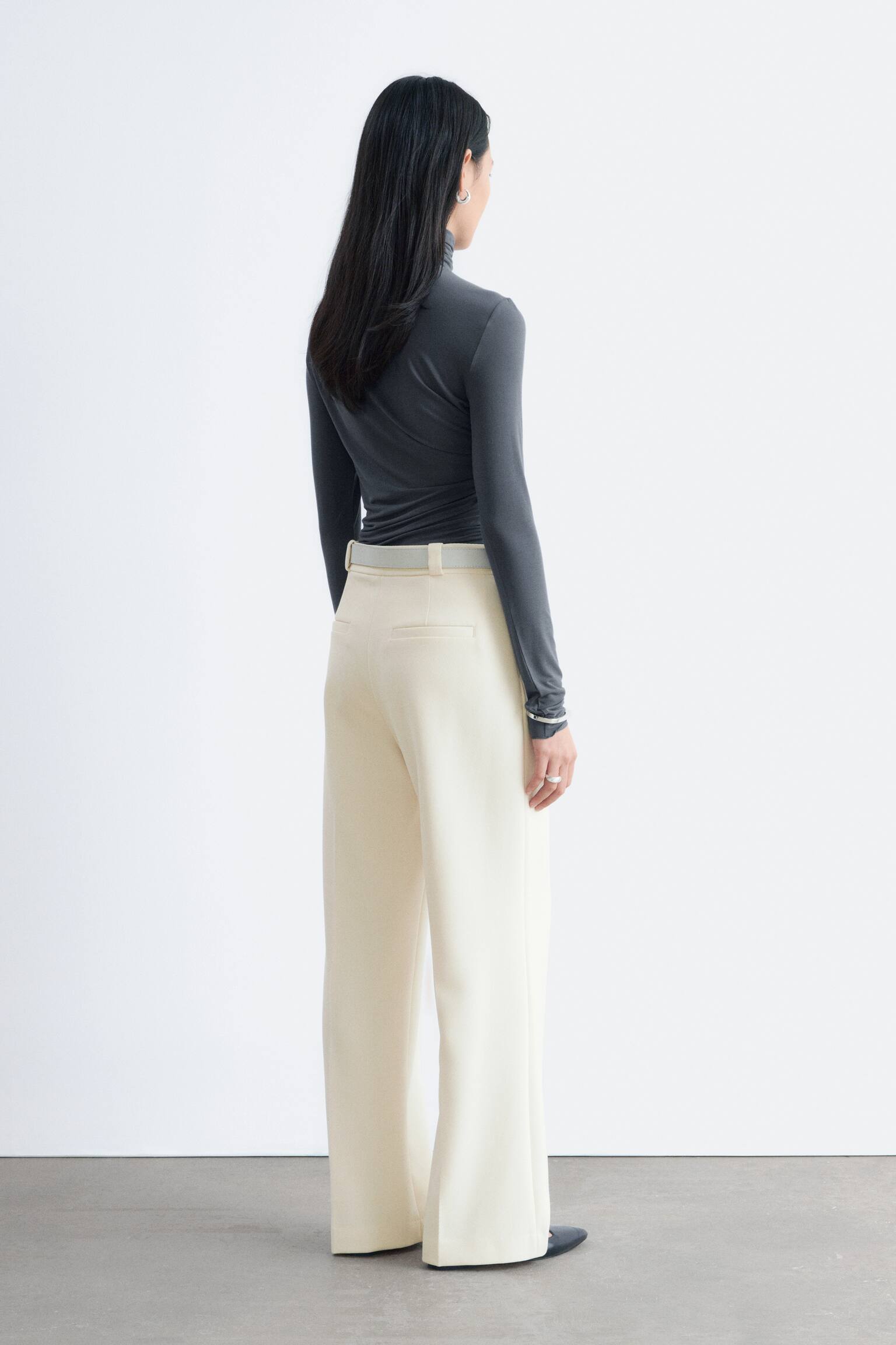 Spodnie z prostymi nogawkami z kantami - Kremowy/Granatowy/Ciemnozielony/Ciemnobrązowy/Czarny - 6