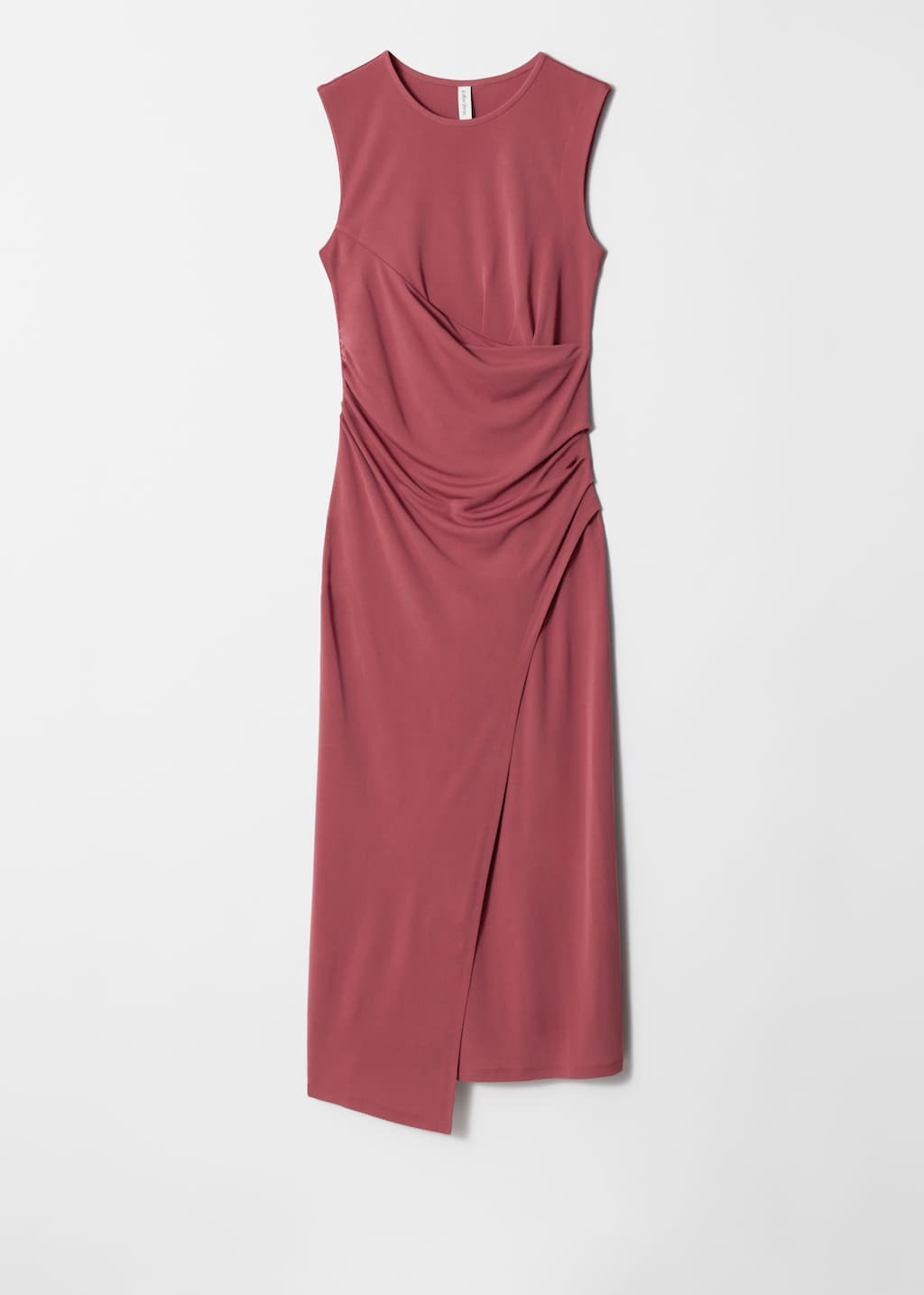 Vestido midi drapeado - Negro - Bodegón