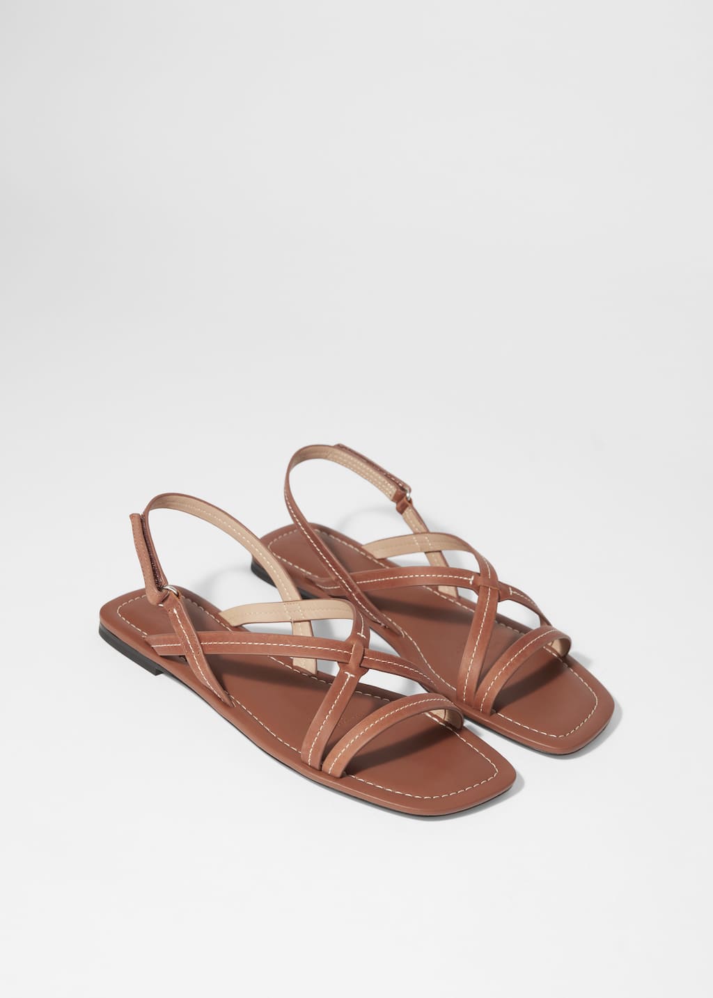 Strappy leather sandals - Brown - Still Life