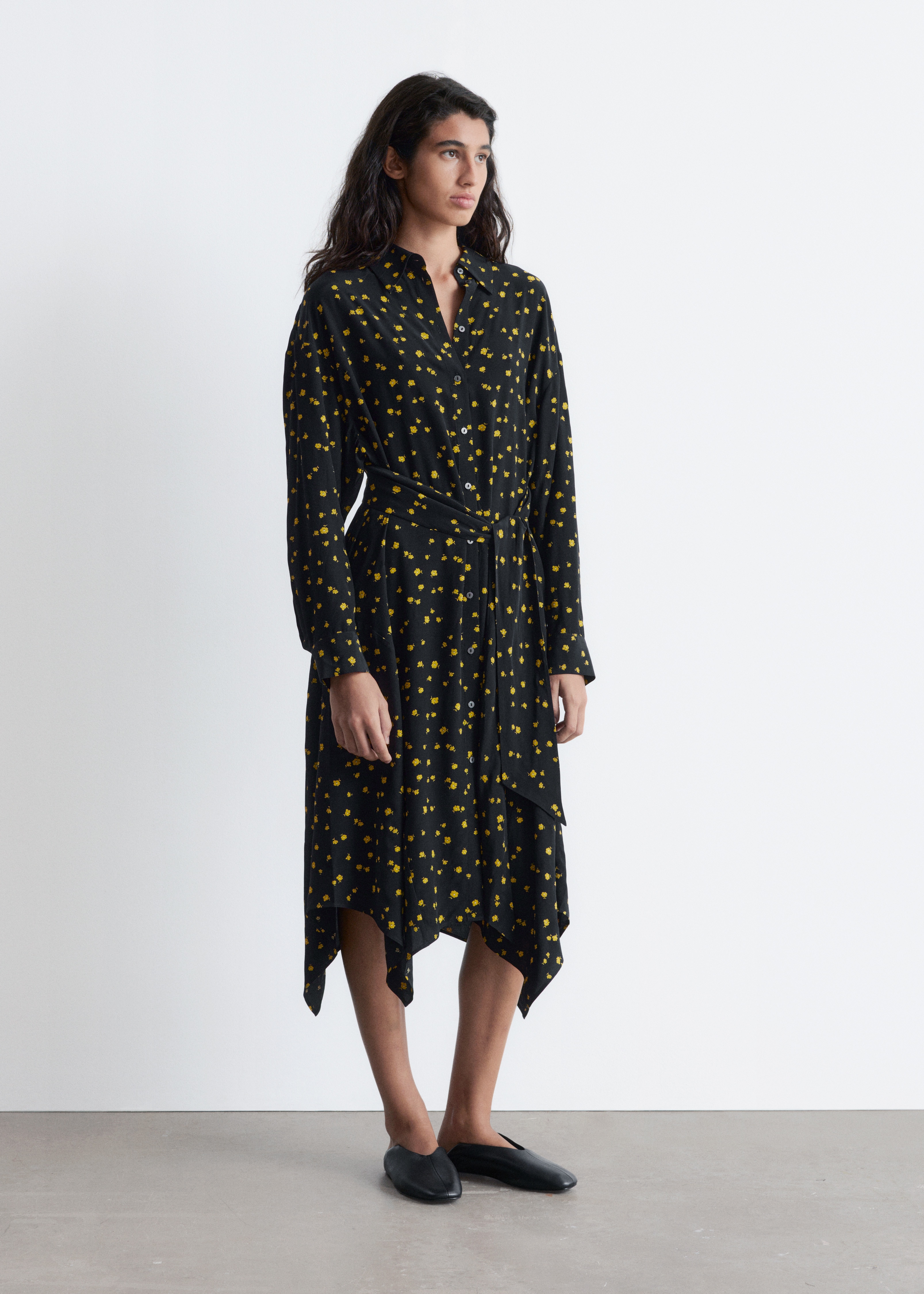 Bőr balettcipő - Fekete/Sötétbarna