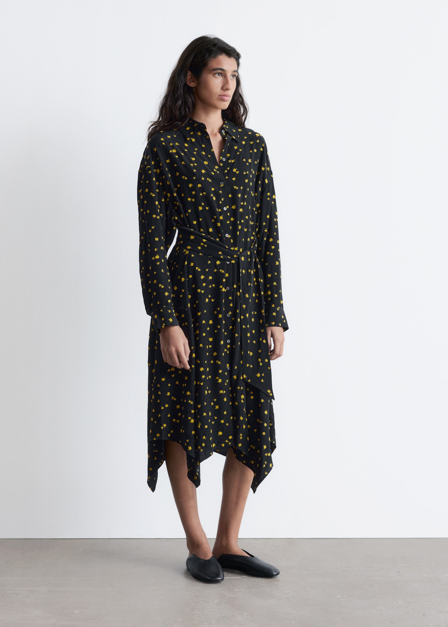 Kožené baleríny - Čierna/Tmavohnedá - 1