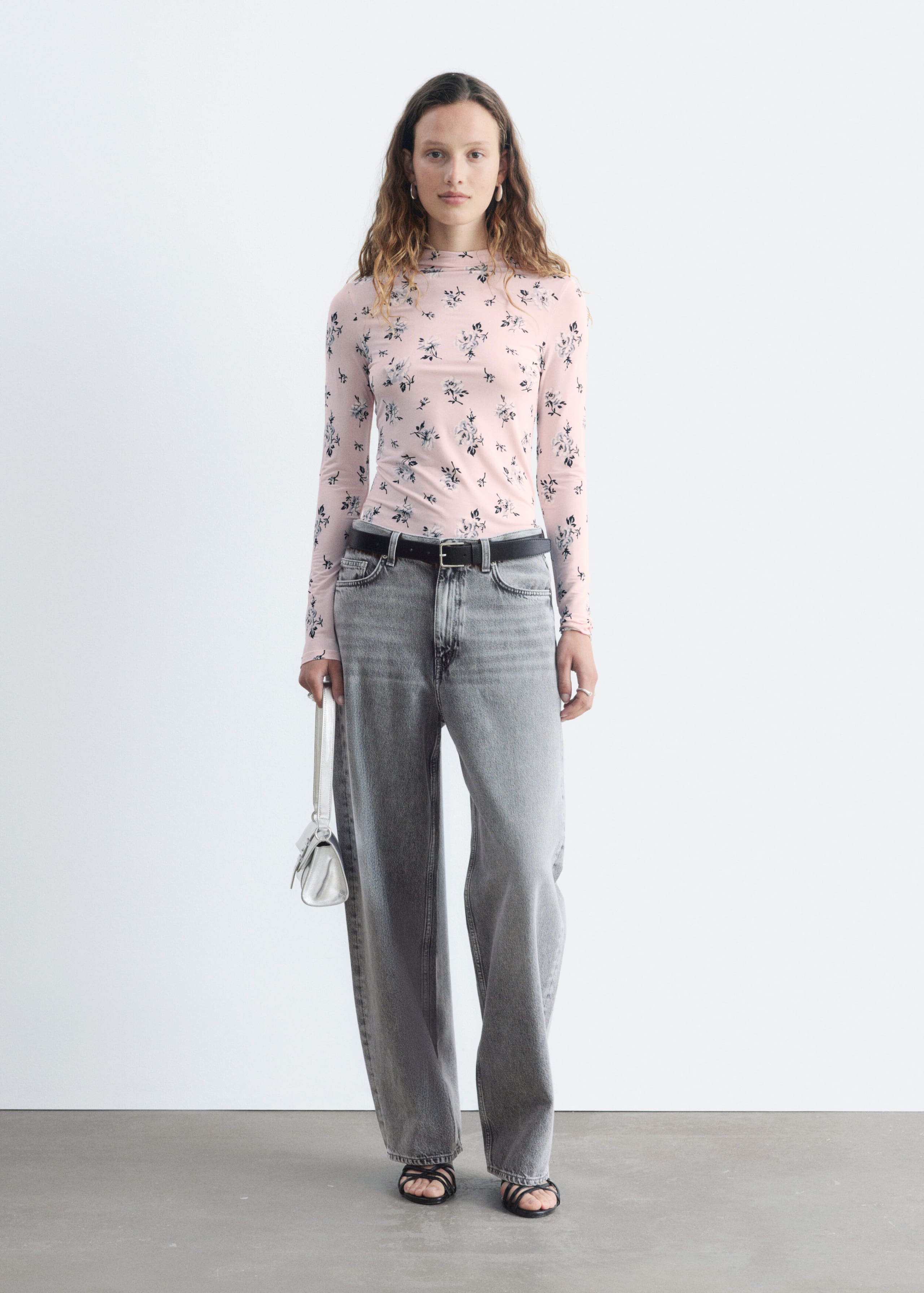 Mock-Neck Top - Pink/Floral - Lookbook