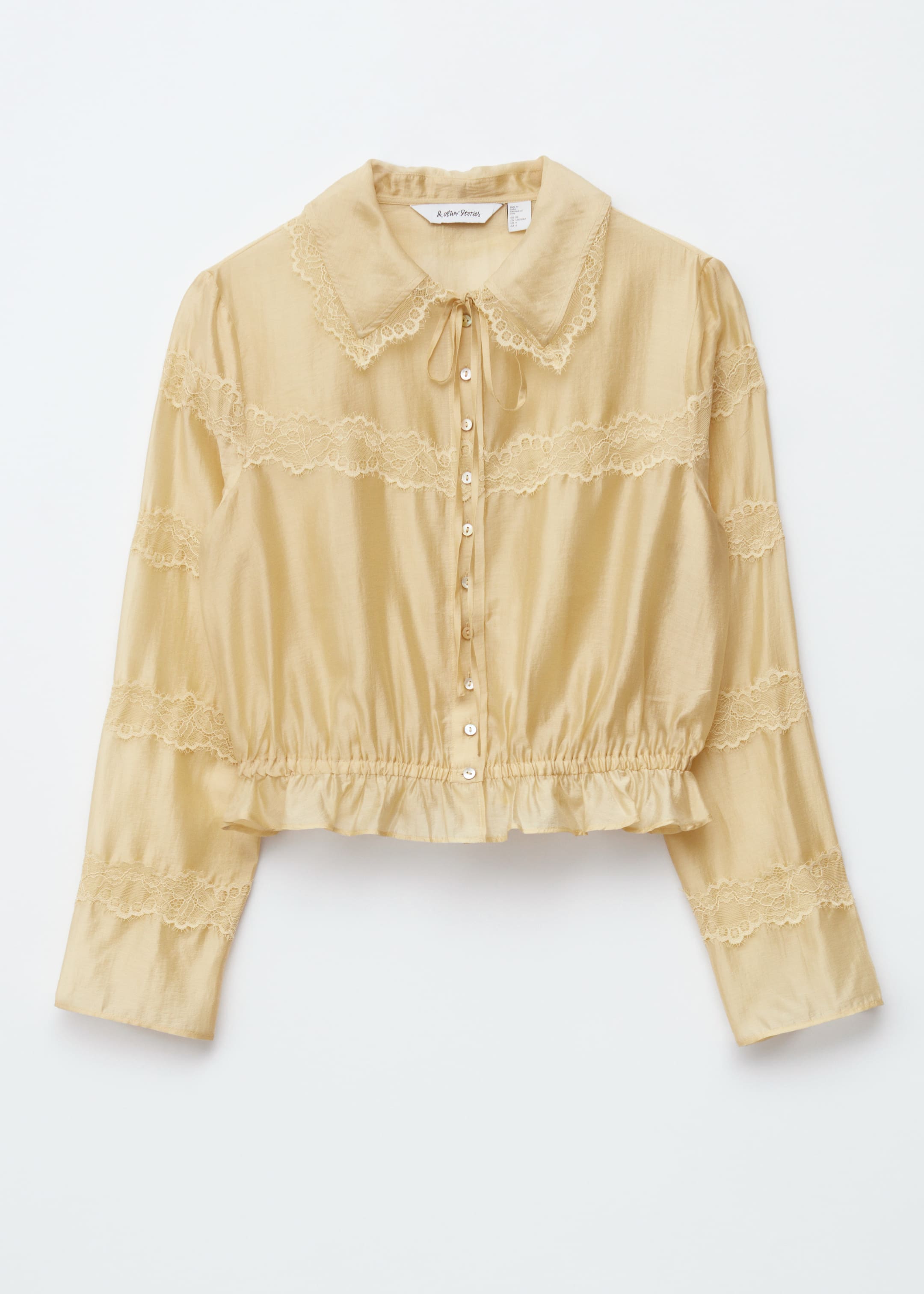 Agrandir l'image: Blouse en dentelle manches longues - Jaune clair - FEMME | H&M FR 7