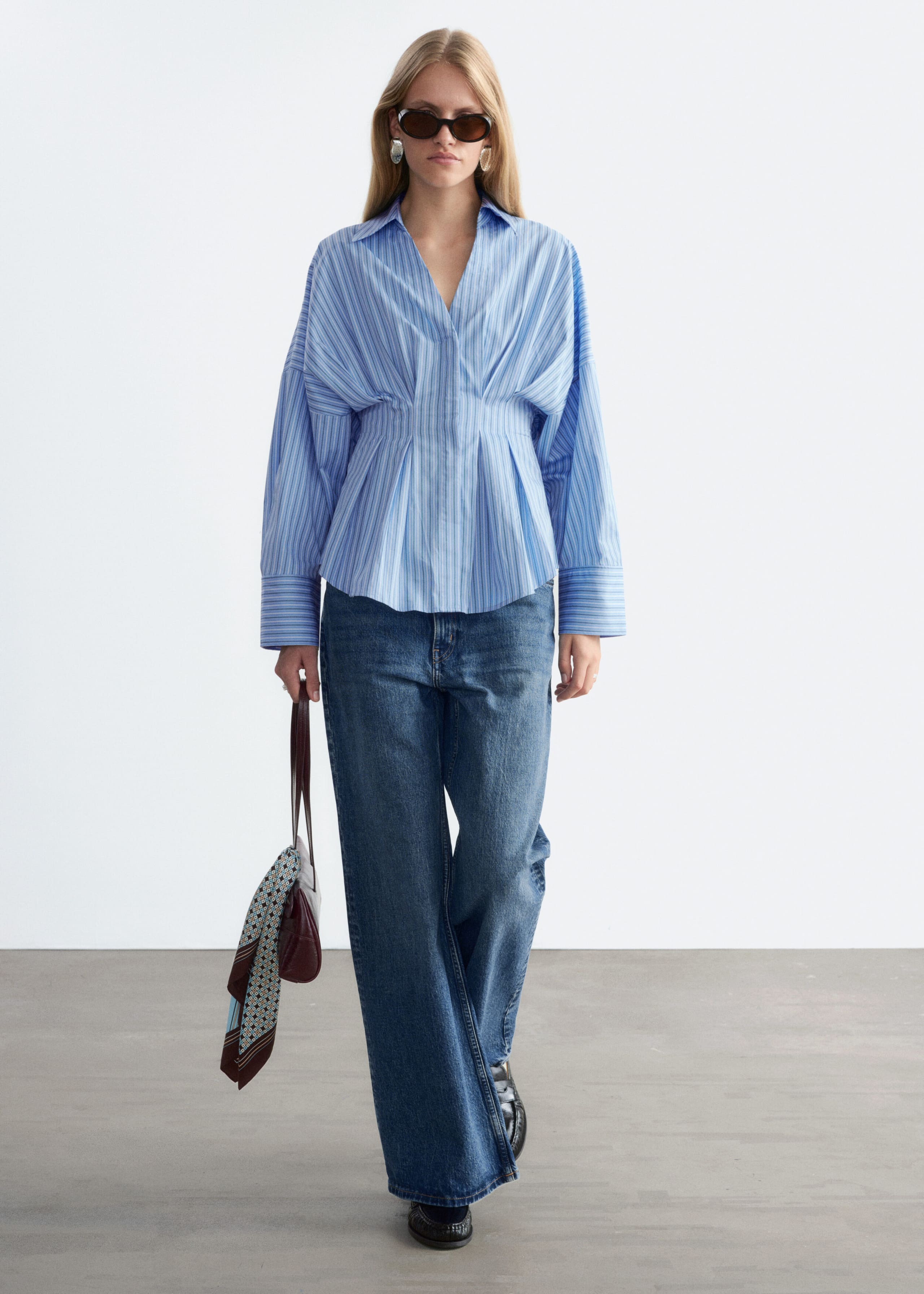 Fitted-Waist Cotton Shirt - White - Lookbook