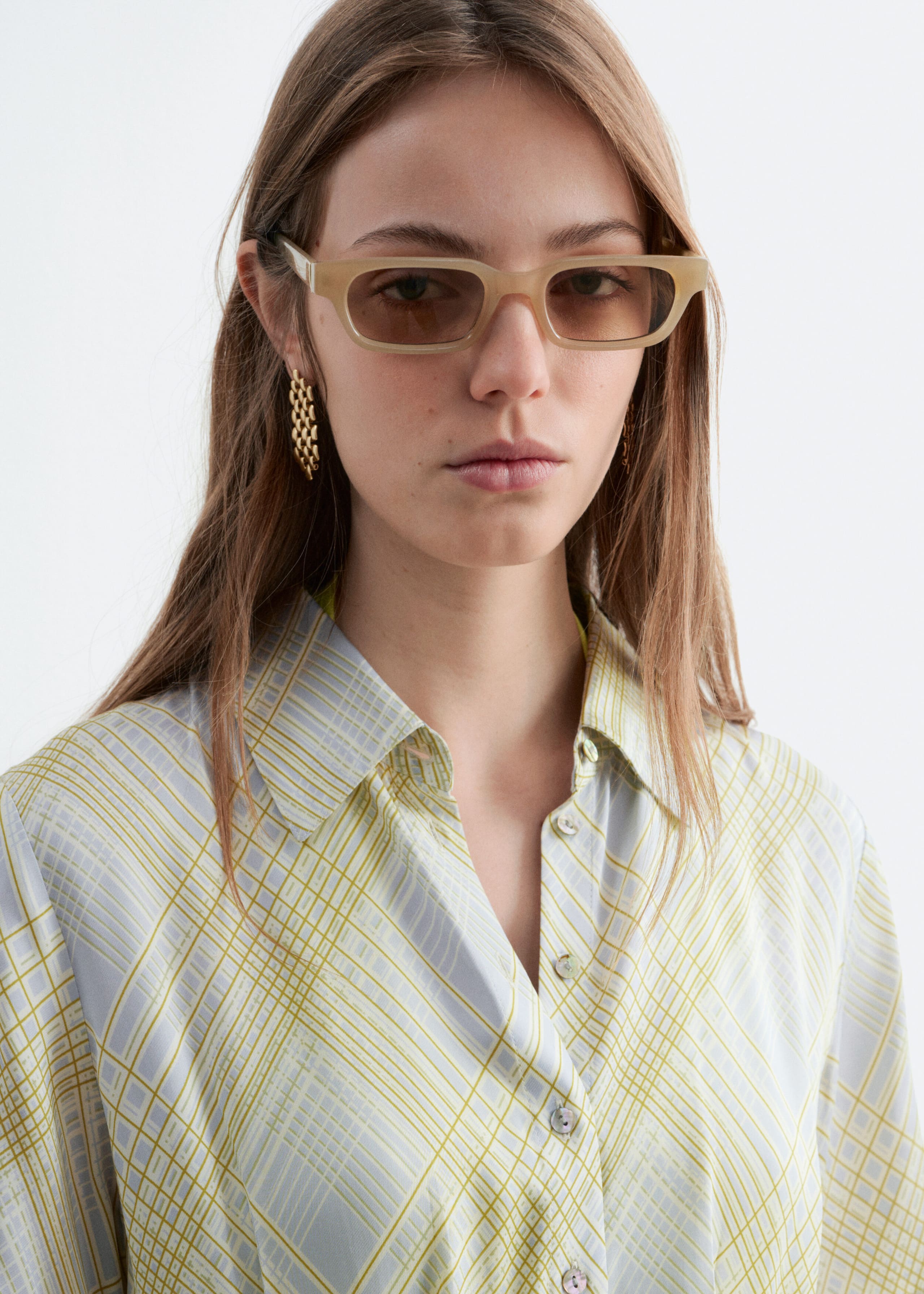 Image of Pleated Waist Shirt Dress