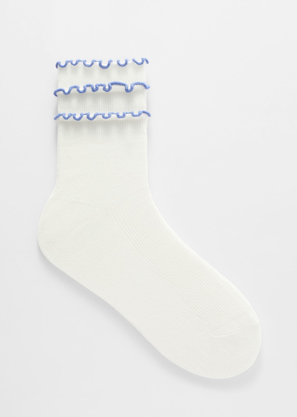 Triple Frill Socks - White/Black - Still Life