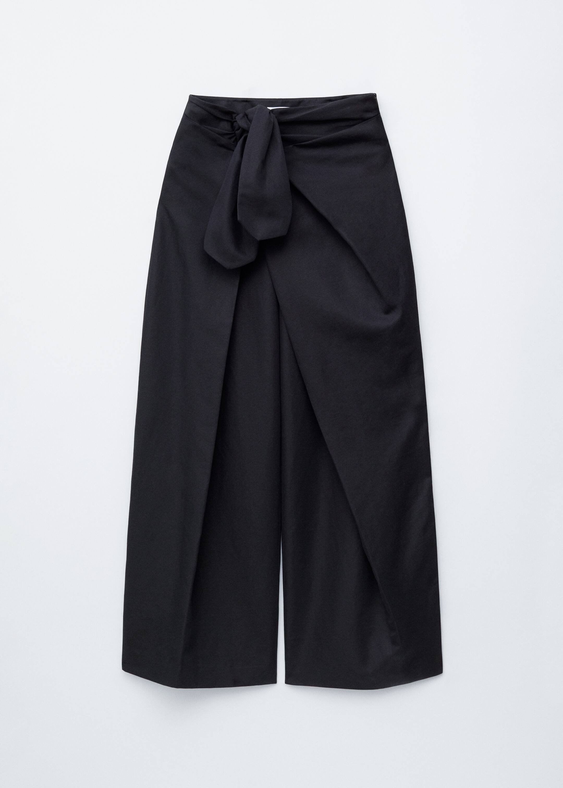 Grotere afbeelding bekijken: Broek met wijde pijpen en gestrikte voorkant - Donkerblauw - DAMES | H&M NL 6