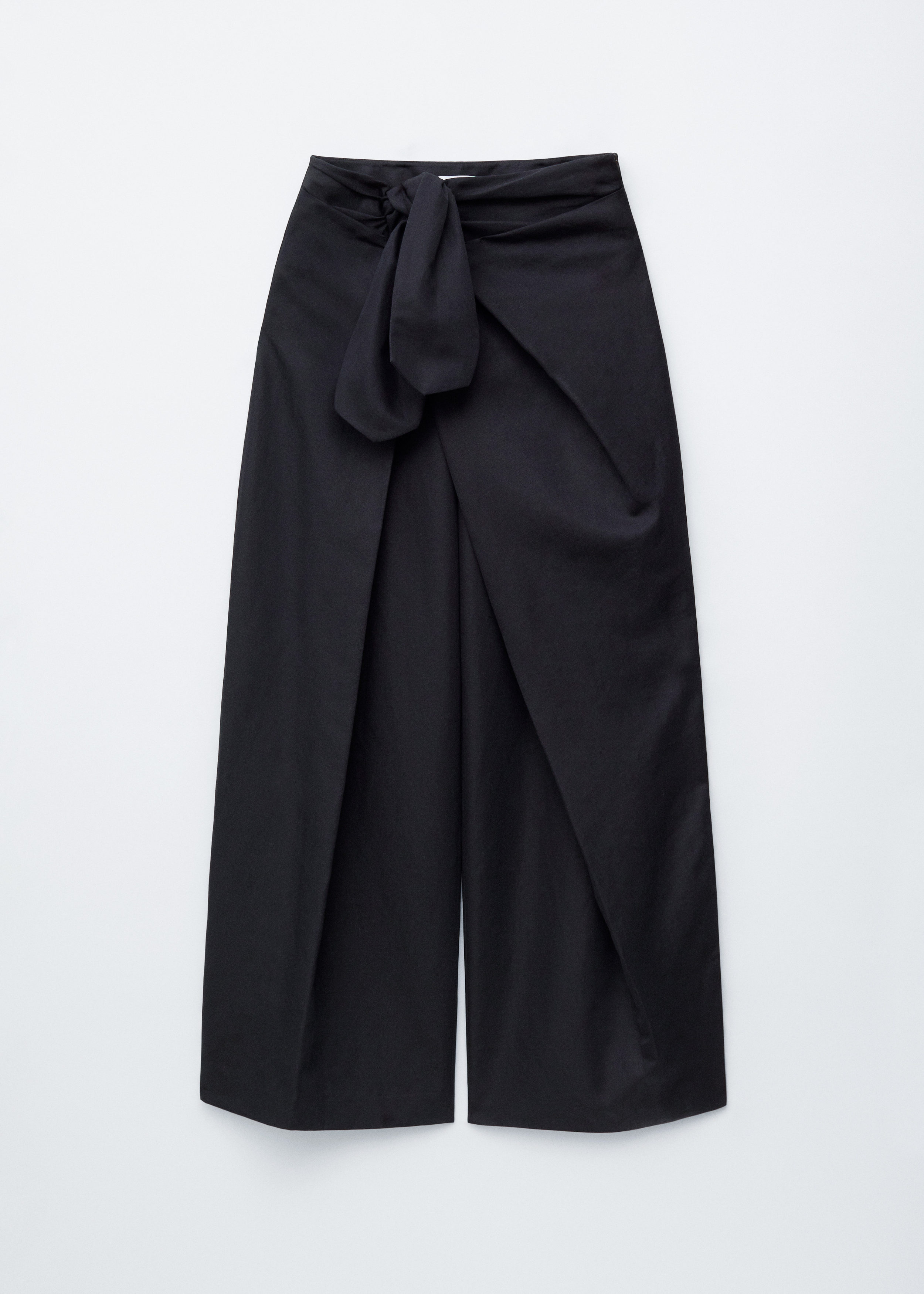 Tie-Front Wide-Leg Trousers