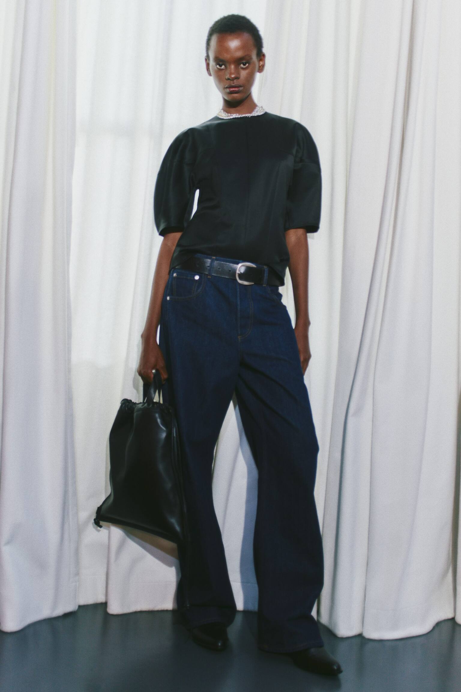 Satin Puff-Sleeve Top - 8