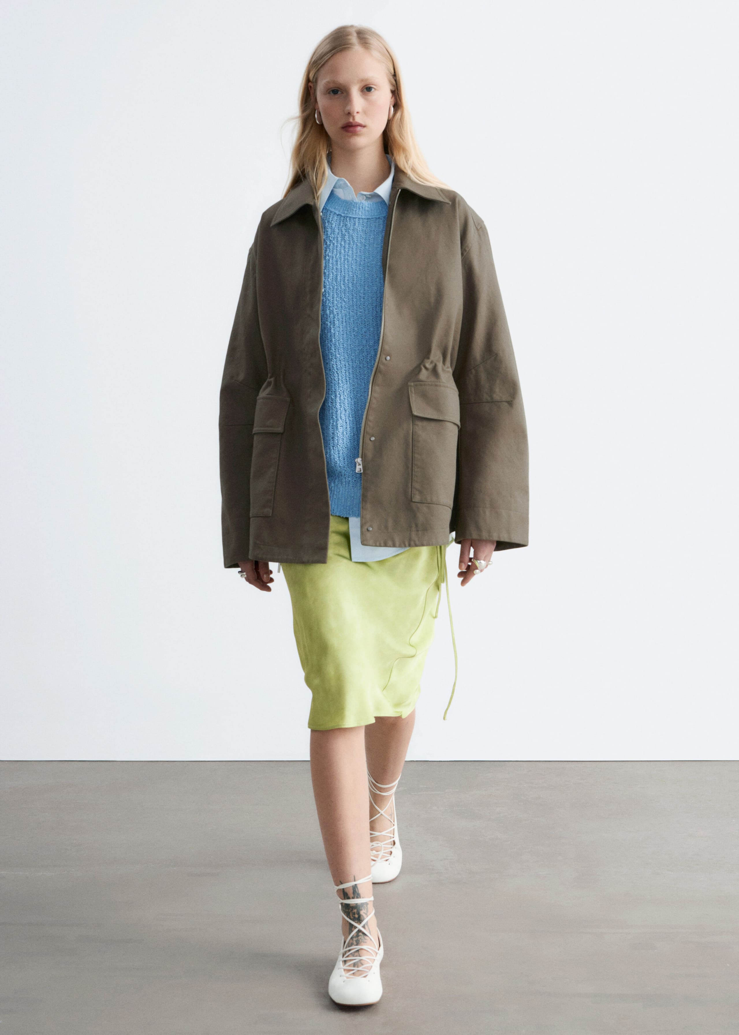 Image of Oversized Drawstring Utility Jacket