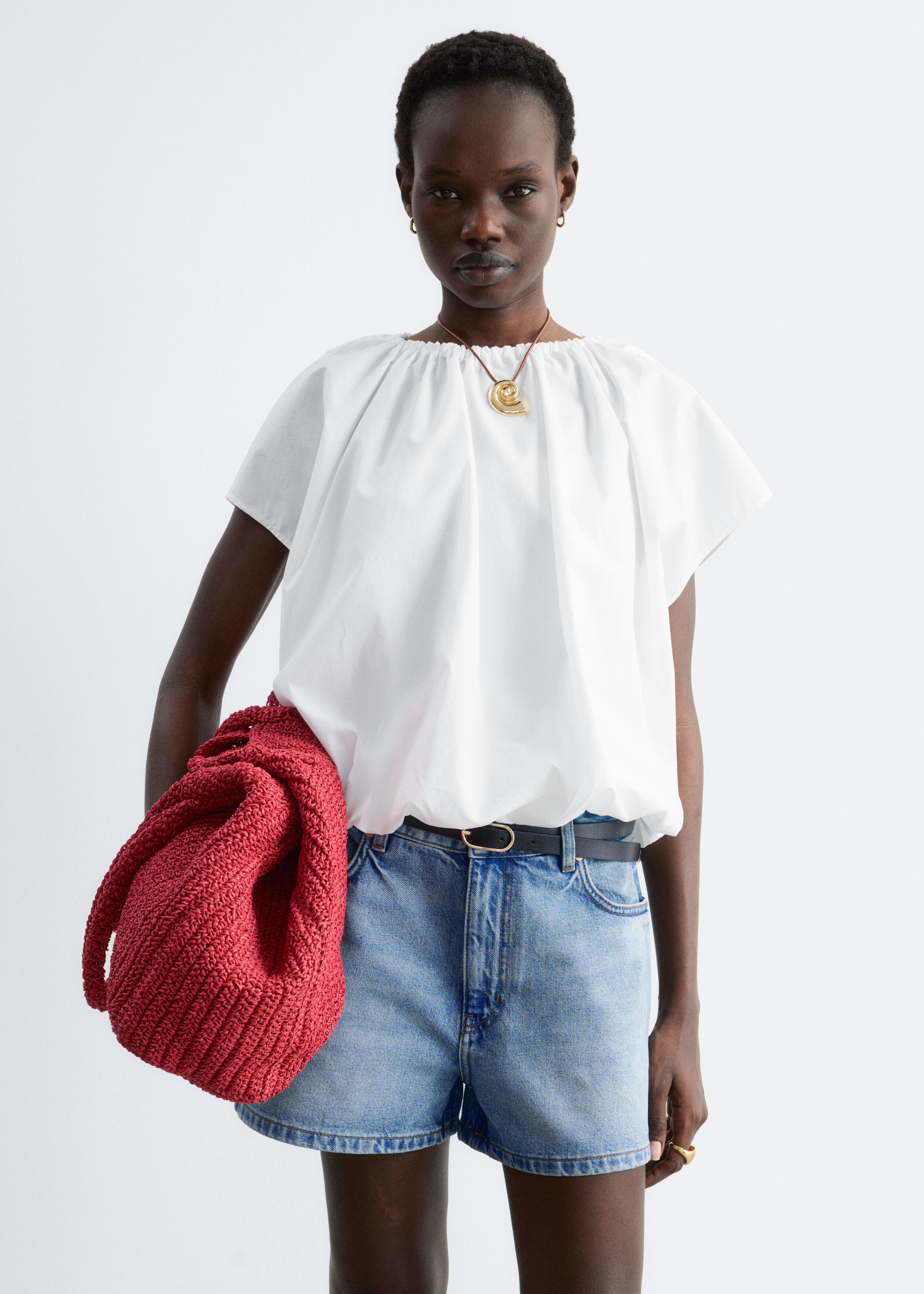Jacquard Peplum Top - Black - Blouses - & Other Stories US