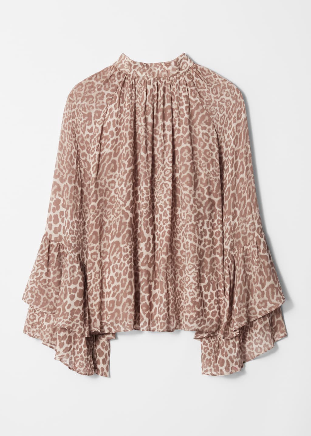 Bluse mit Volants und Stehkragen