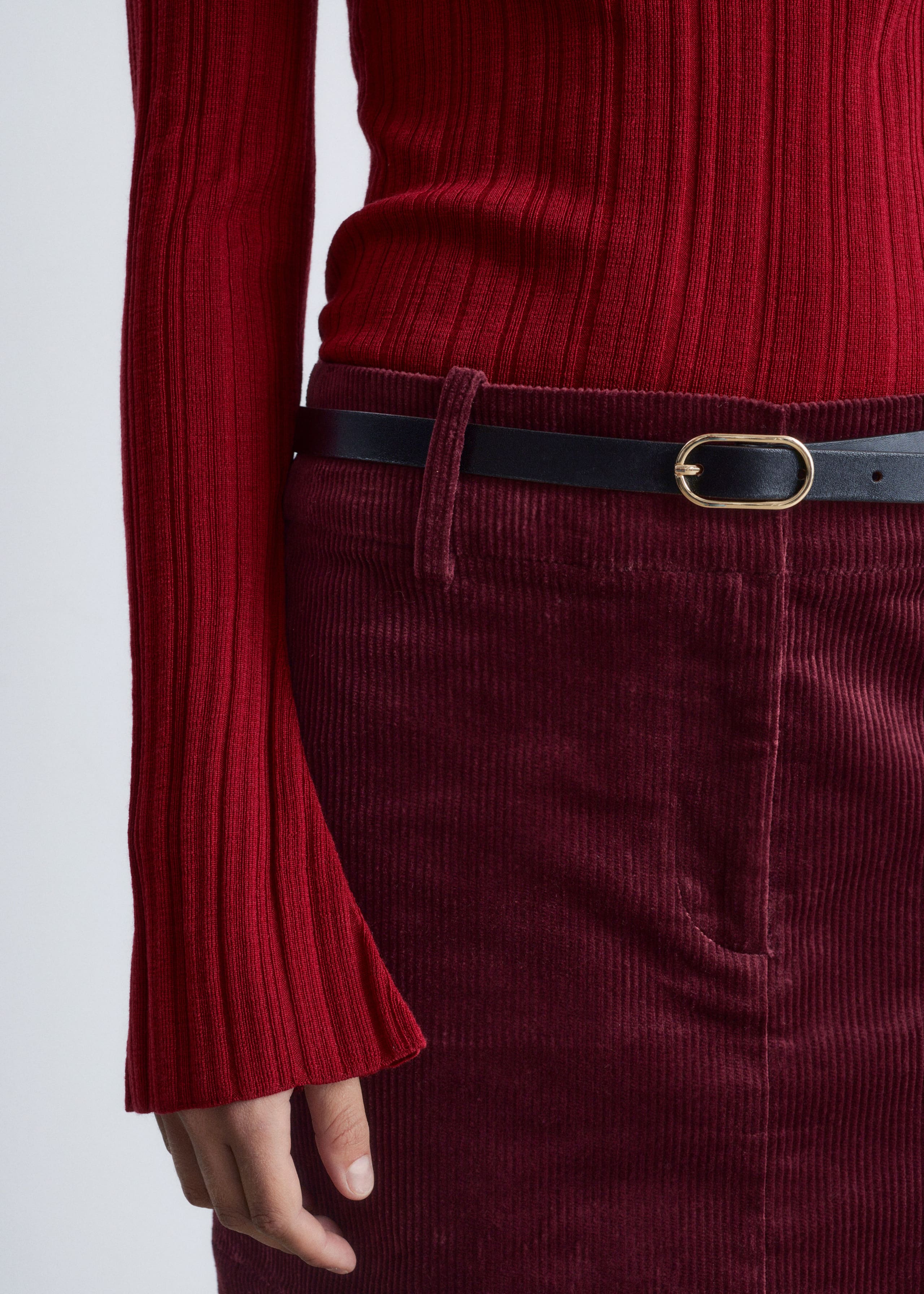 Image of Rib-Knit Wool Boatneck Top