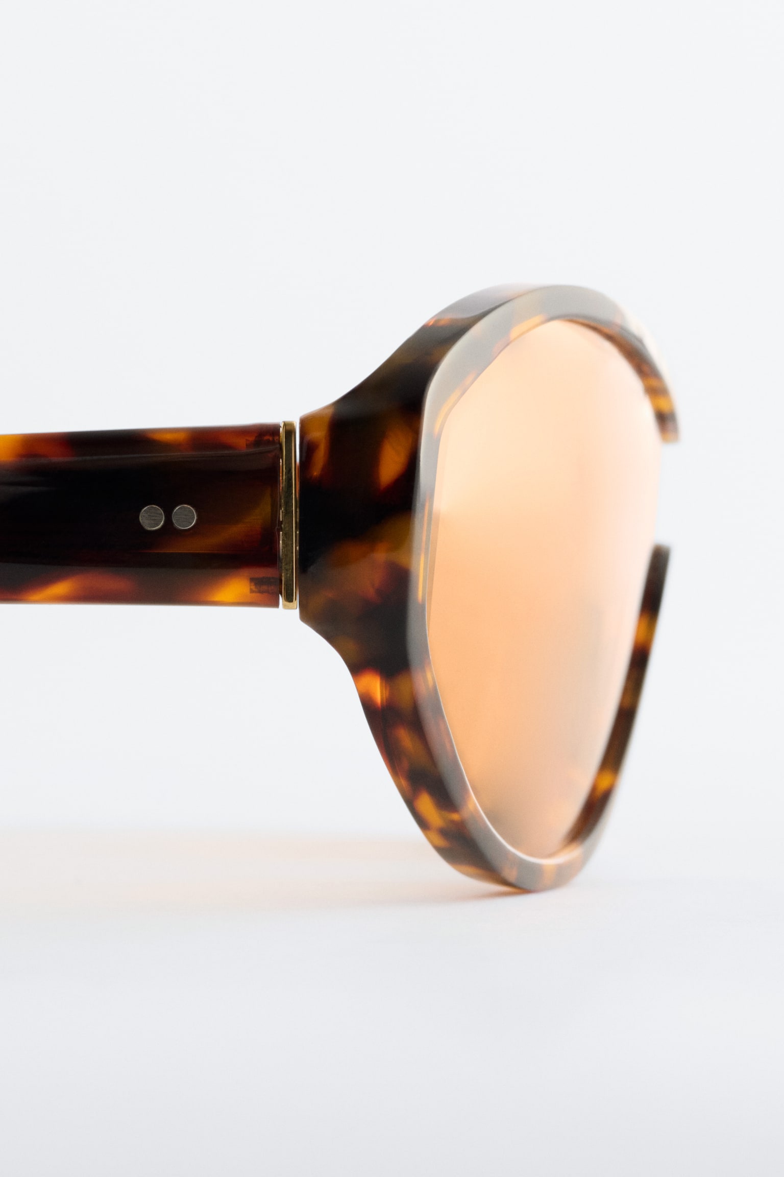 Zonnebril van acetaat met ovaal montuur - Oranje tortoise/Grijs - 7
