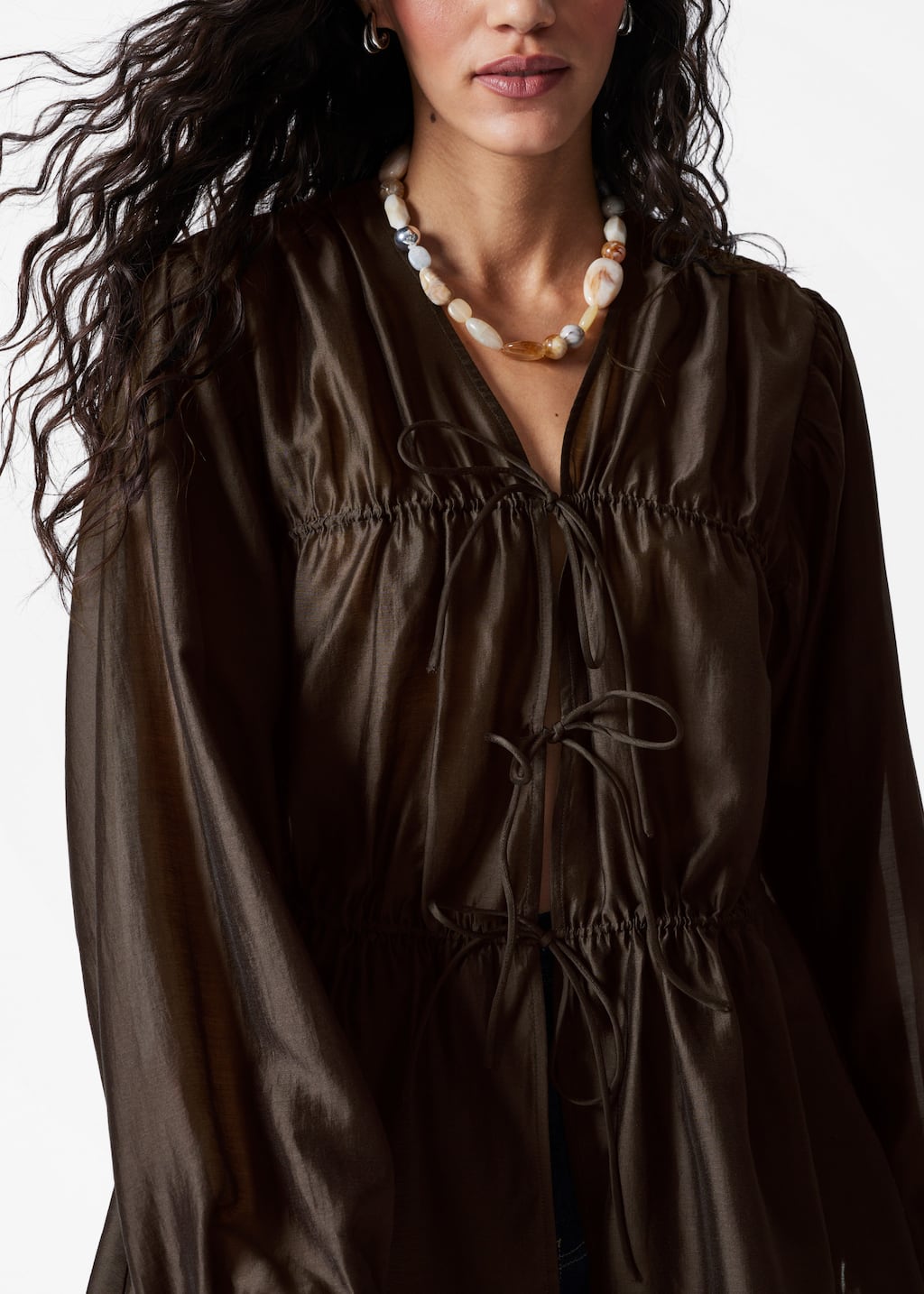 Image of Blusa con ruche e coulisse