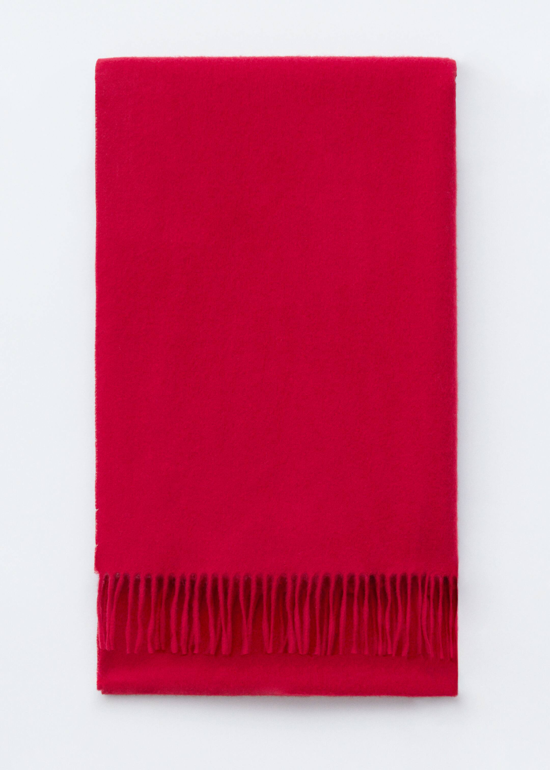 Zobrazit větší obrázek: Fringed Wool Blanket Scarf - Rubínově červená - ŽENY | H&M CZ 1