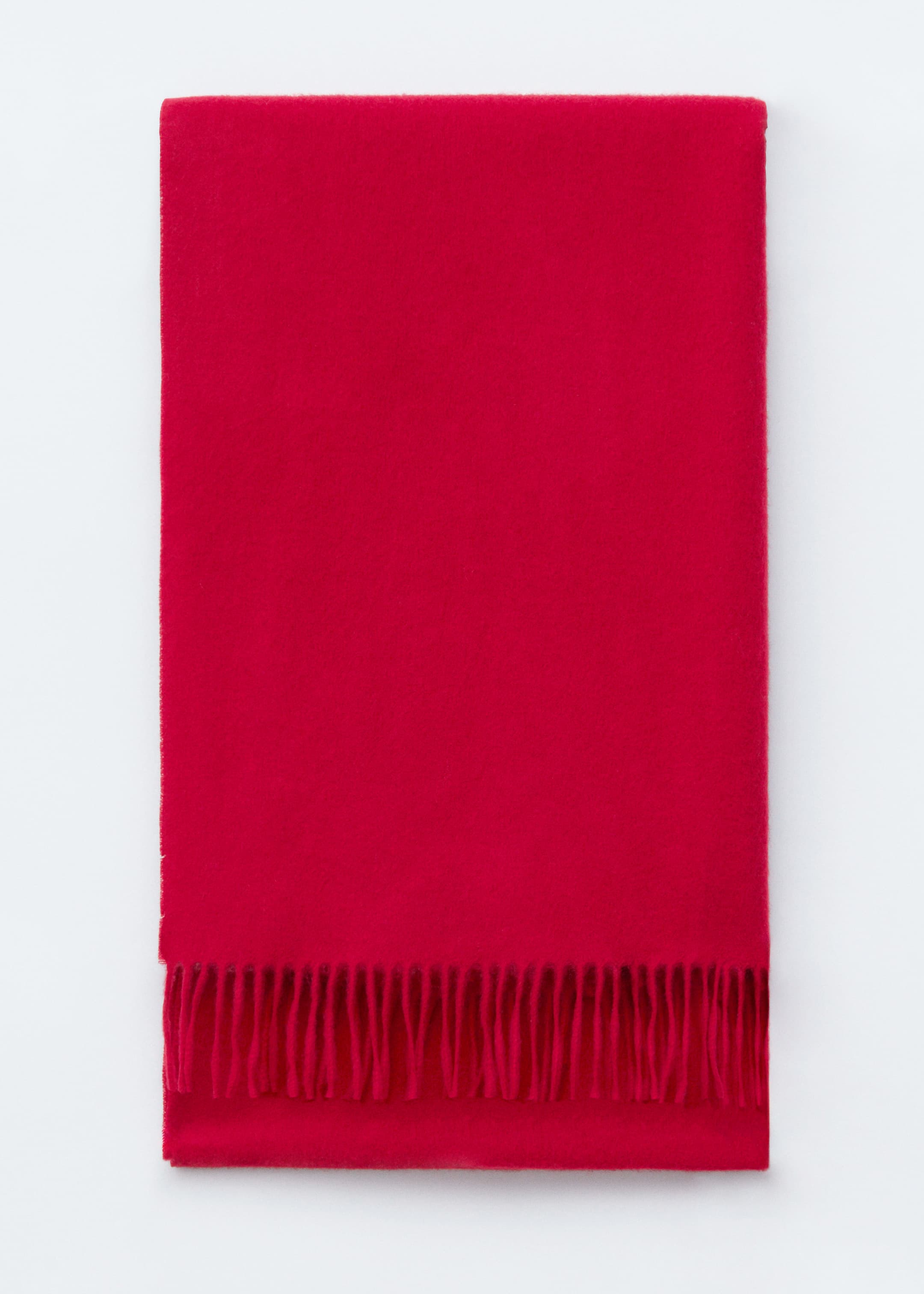 View larger image: Fringed Wool Blanket Scarf - Ruby Red - Ladies | H&M GB 1