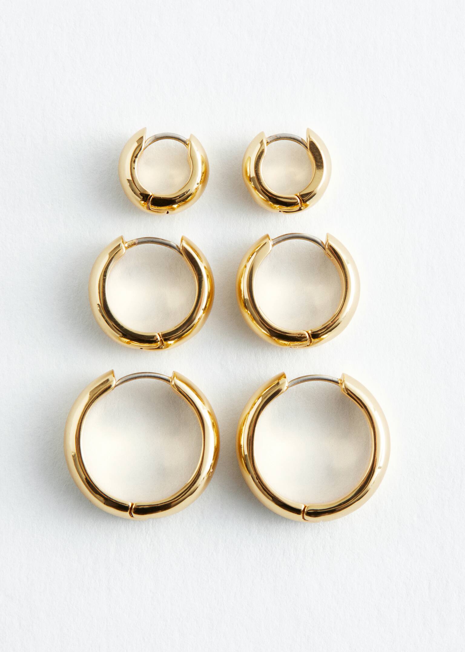 Markante Creolen im Set - Gold/Silber - 3