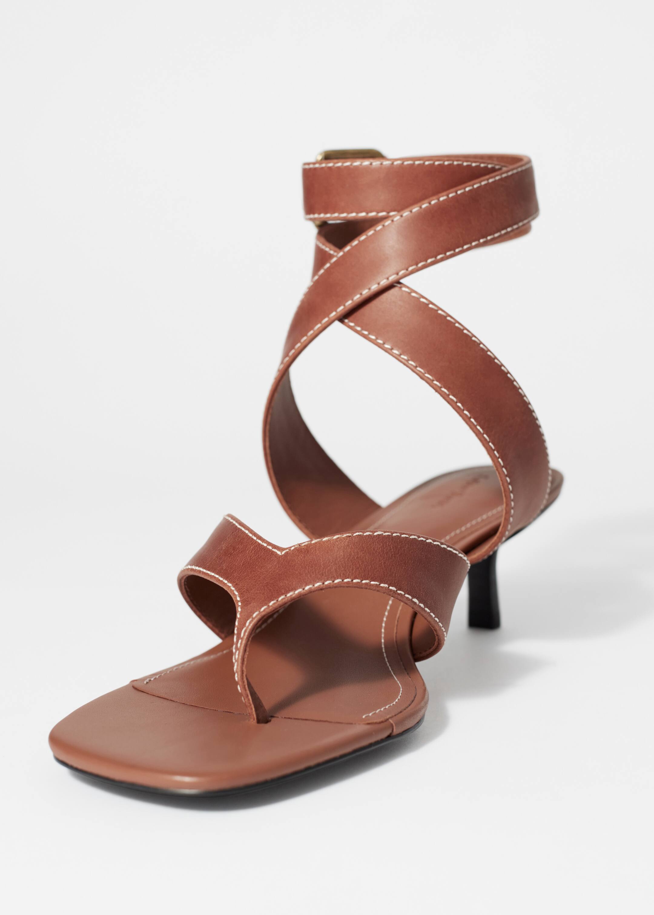 View larger image: Kitten Heel Toe-Thong Sandals - Cognac - Ladies | H&M GB 4