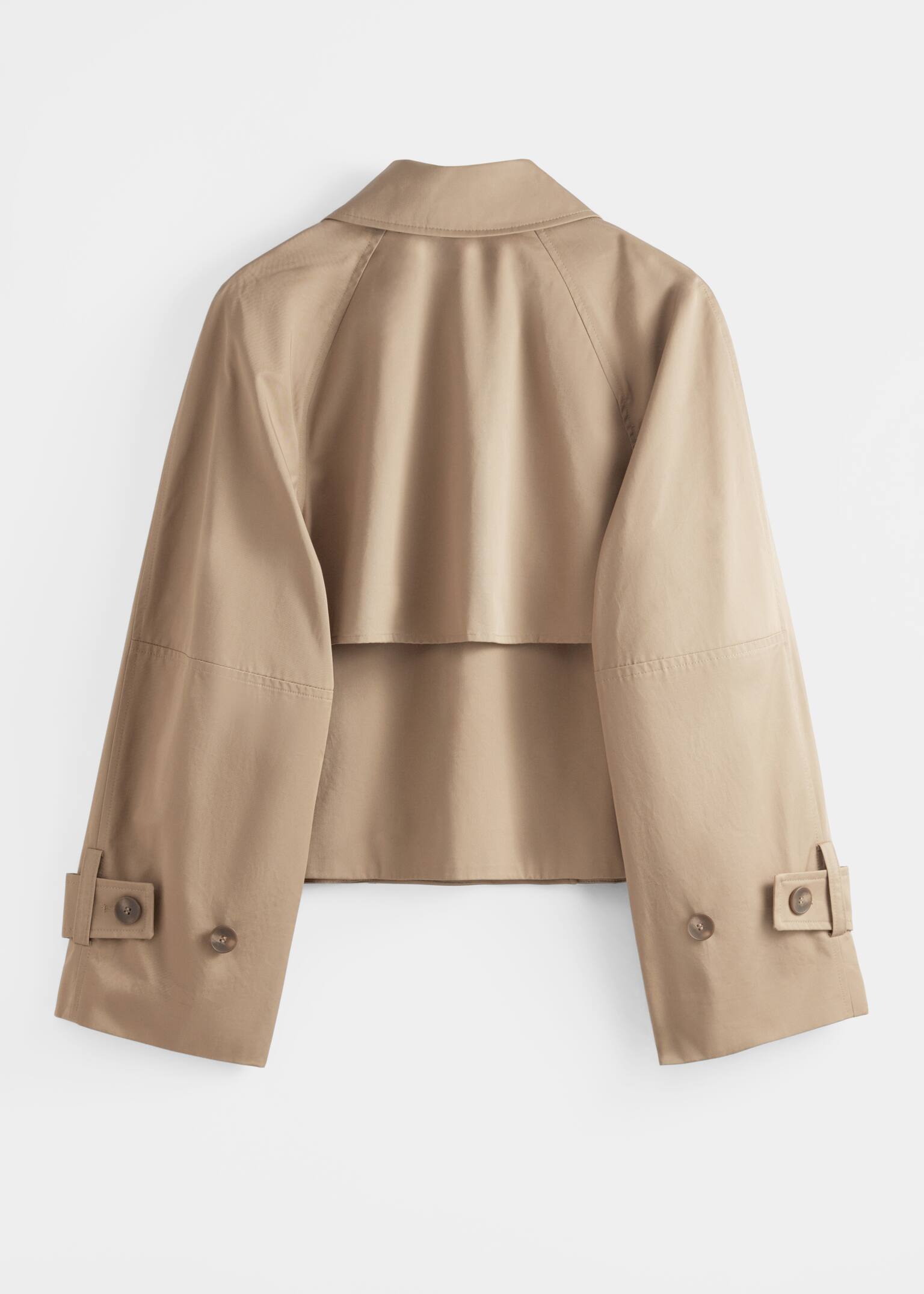 Kurze Trenchcoat-Jacke - Beige/Beige/Dunkelbraun - 4