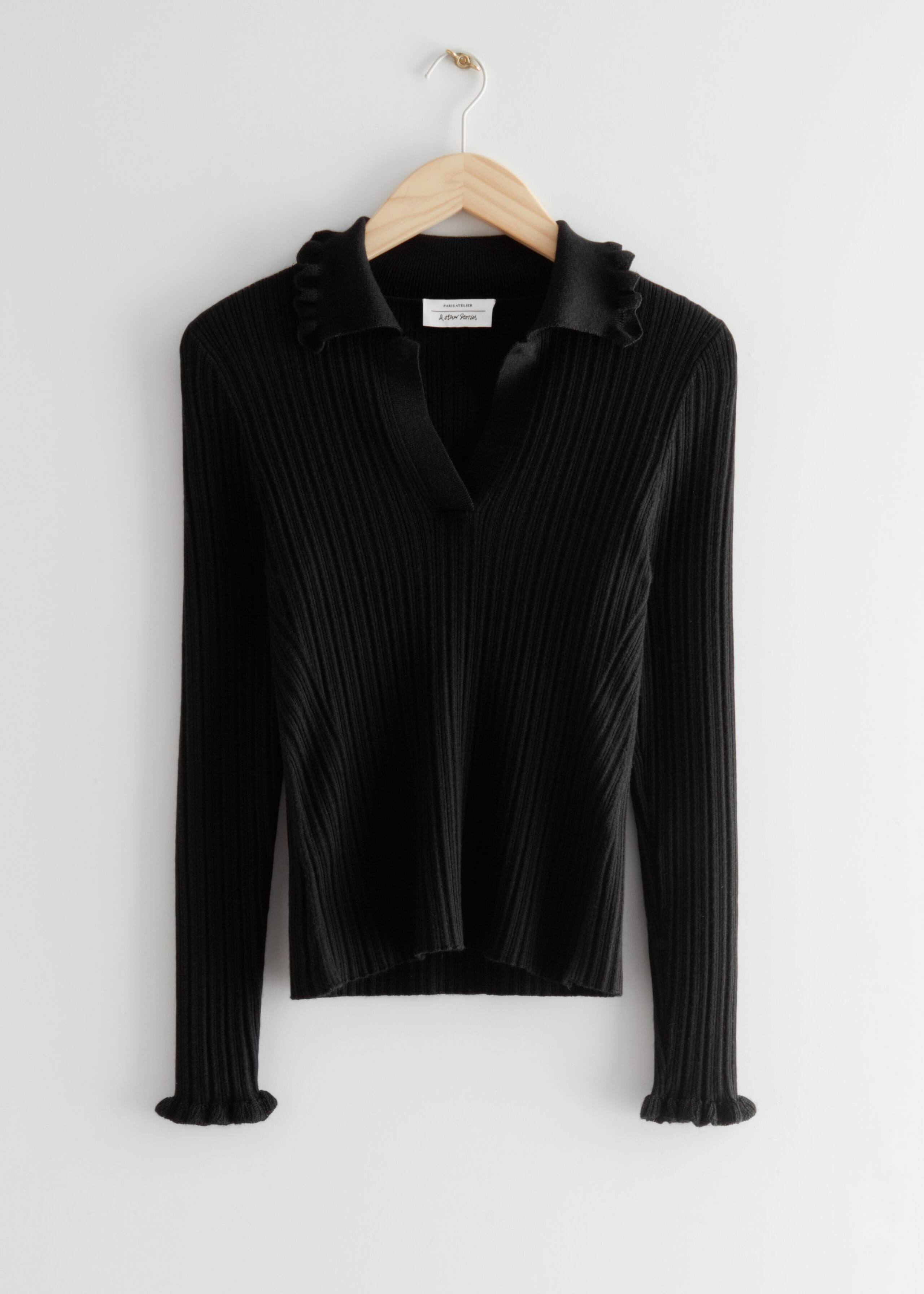 Fitted Rib Knit Top - Green - Bodegón