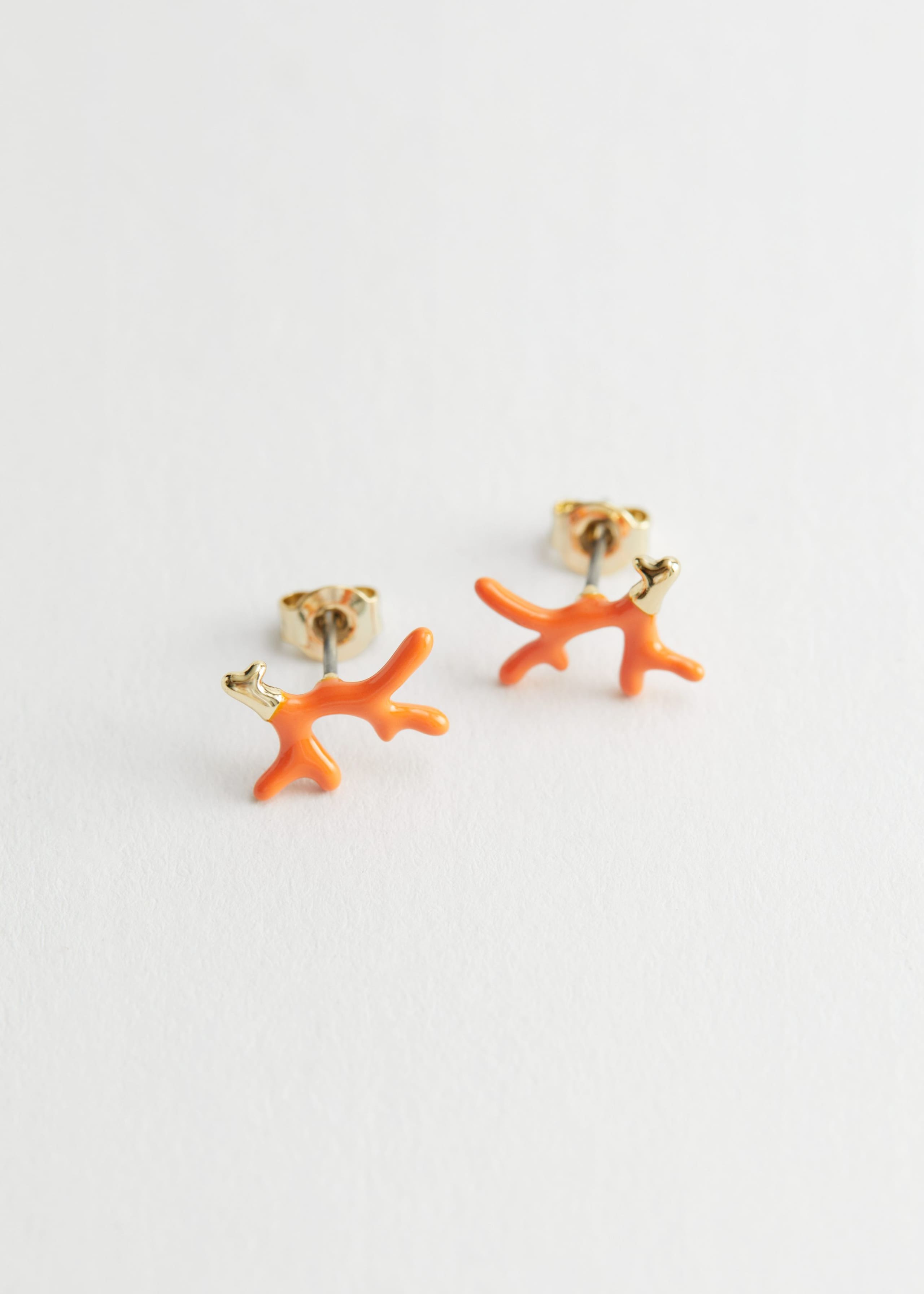 Coral Stud Earrings - Orange - Bodegón