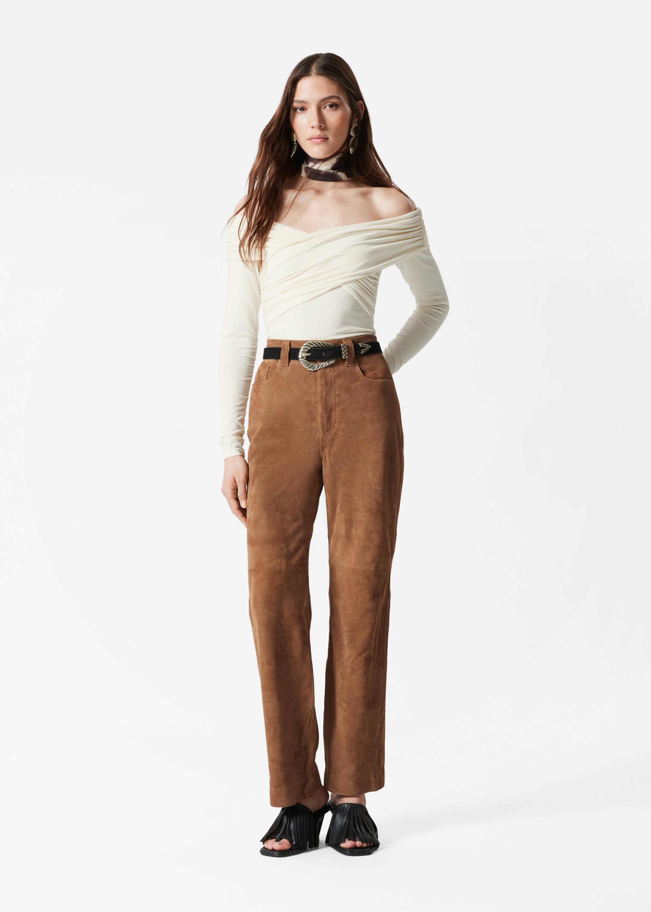 Agrandir l'image: Haut froncé aux épaules dégagées - Couleur crème - FEMME | H&M FR 2