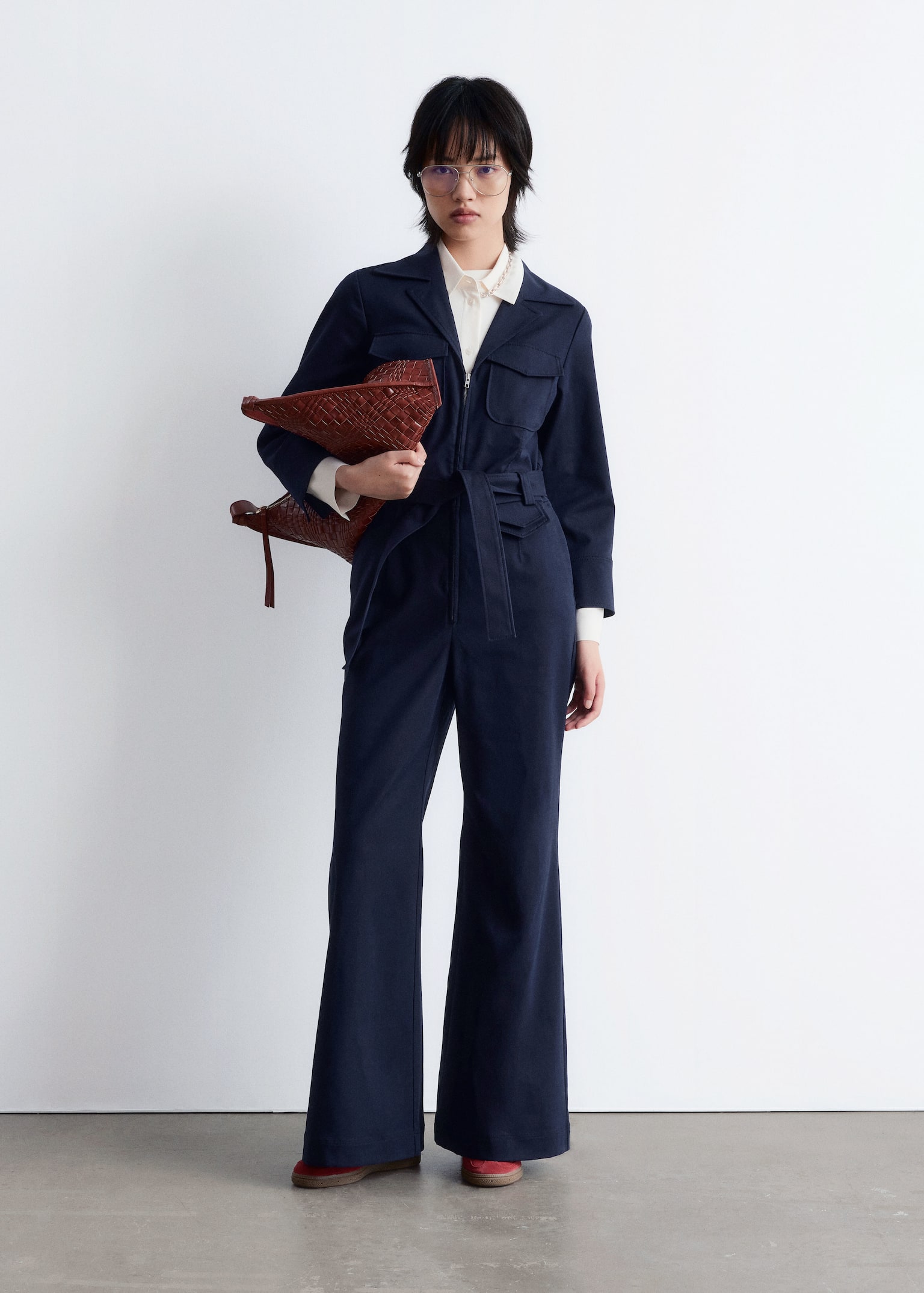 Tuta utility con cintura - Blu scuro