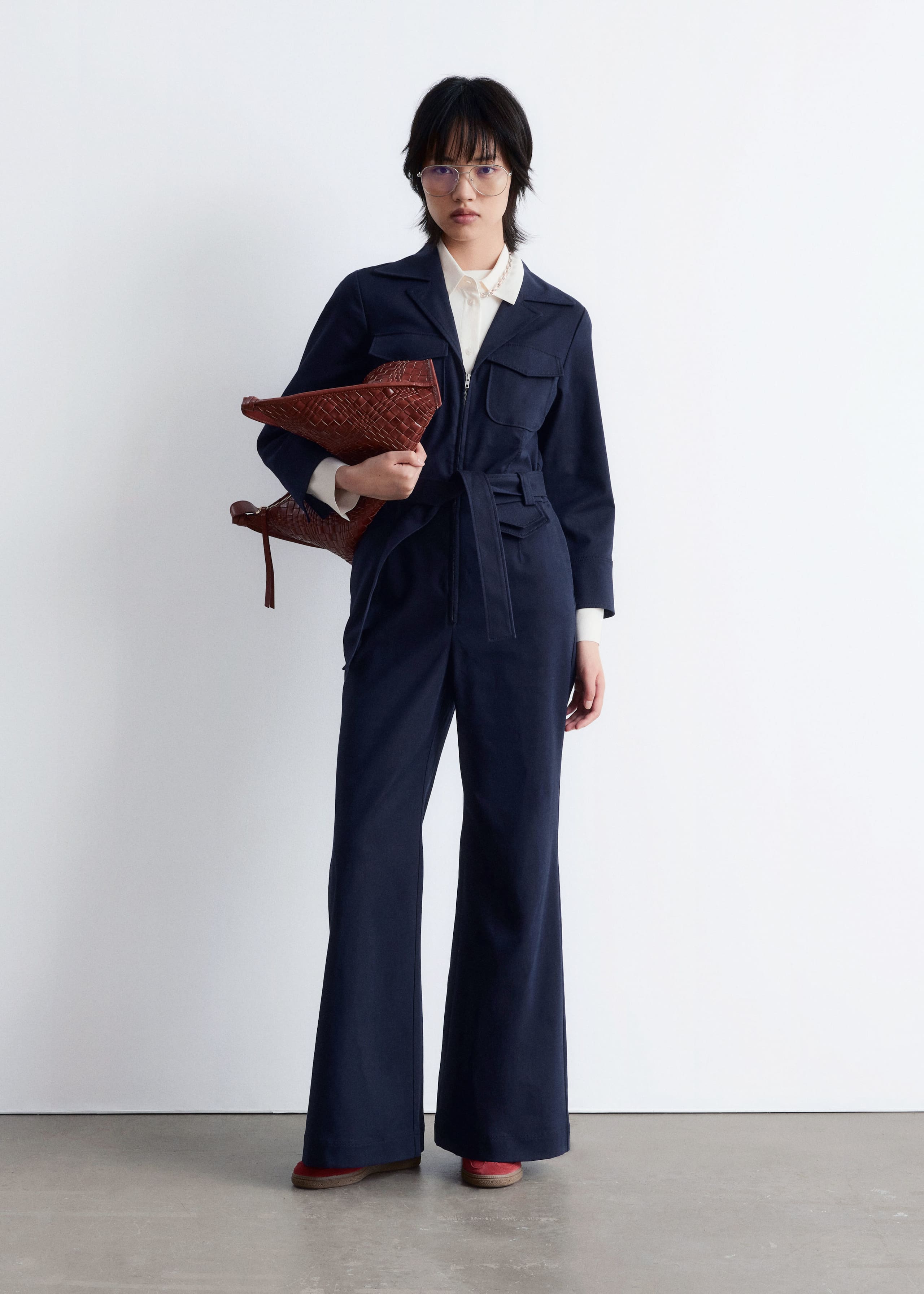 Image of Belted Utility Jumpsuit