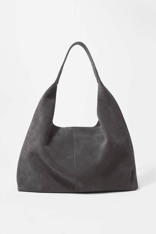 Bolsa tipo tote grande - Gris oscuro/Marrón - 1
