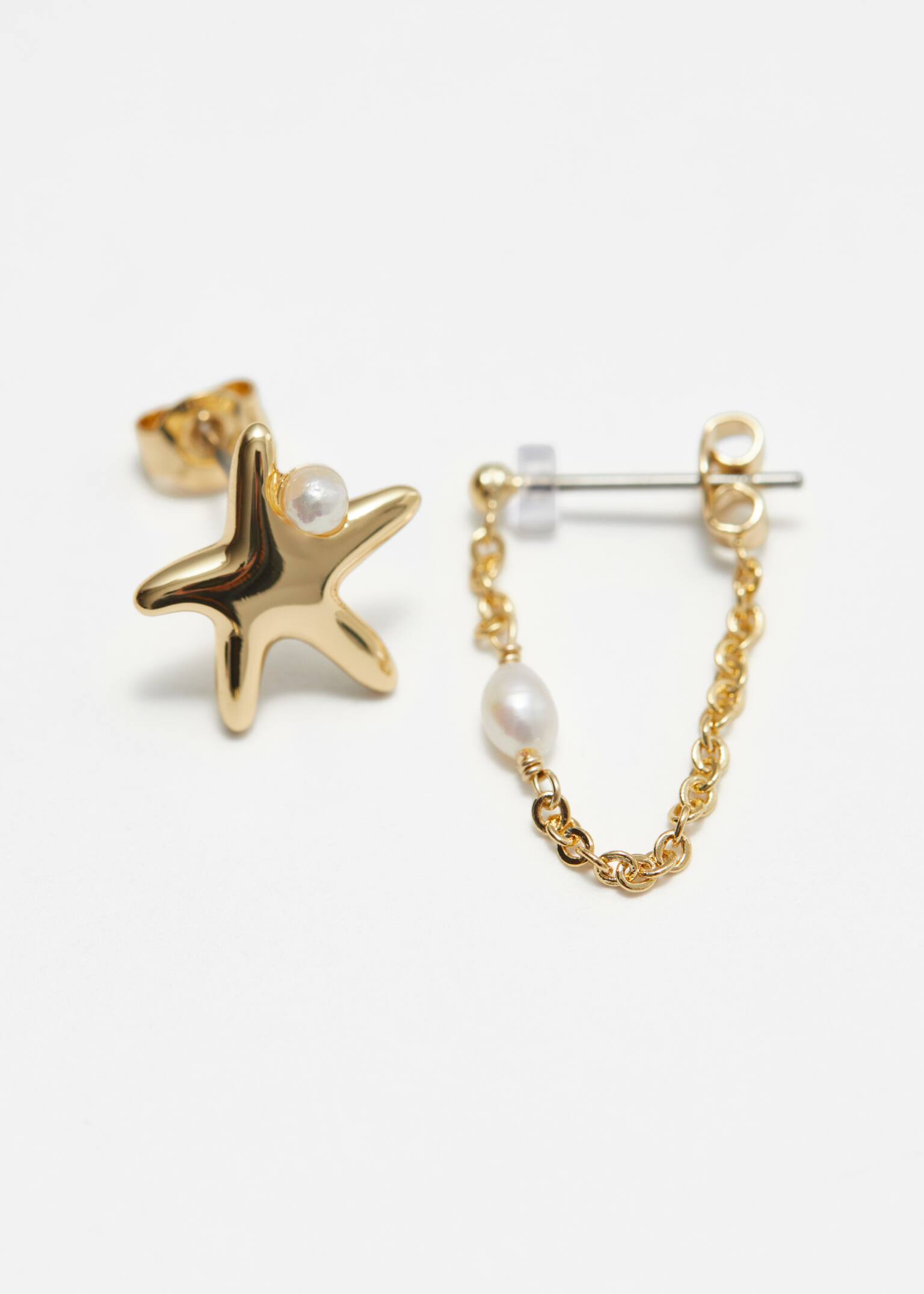 סט עגילי פנינה - זהב - 3