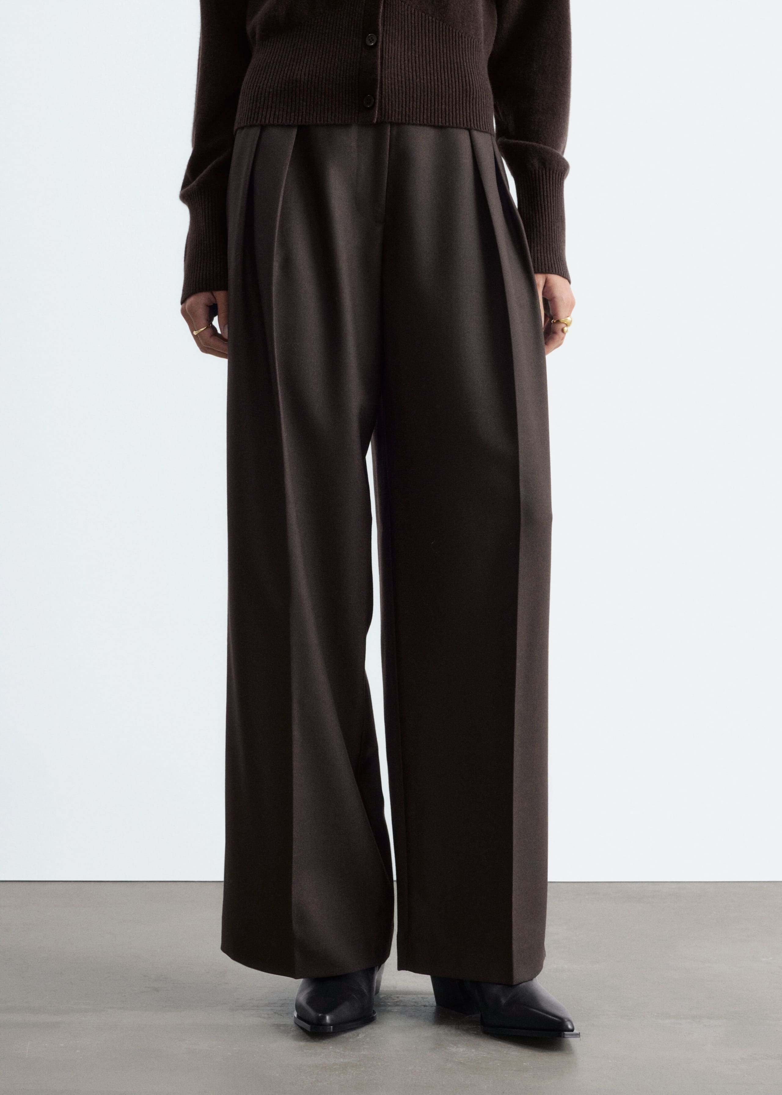 Wool-Blend Tailored Trousers - Black - Lookbook