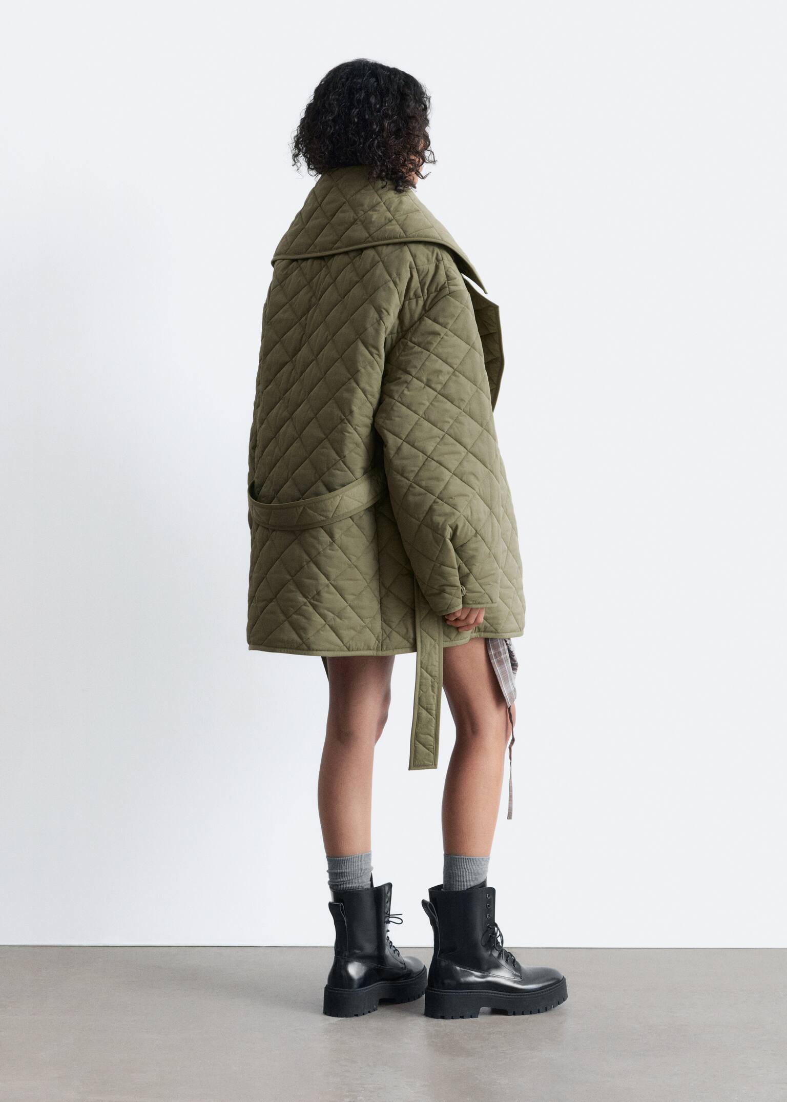 Jachetă matlasată cu căptușeală - Khaki Green/Negru - 5