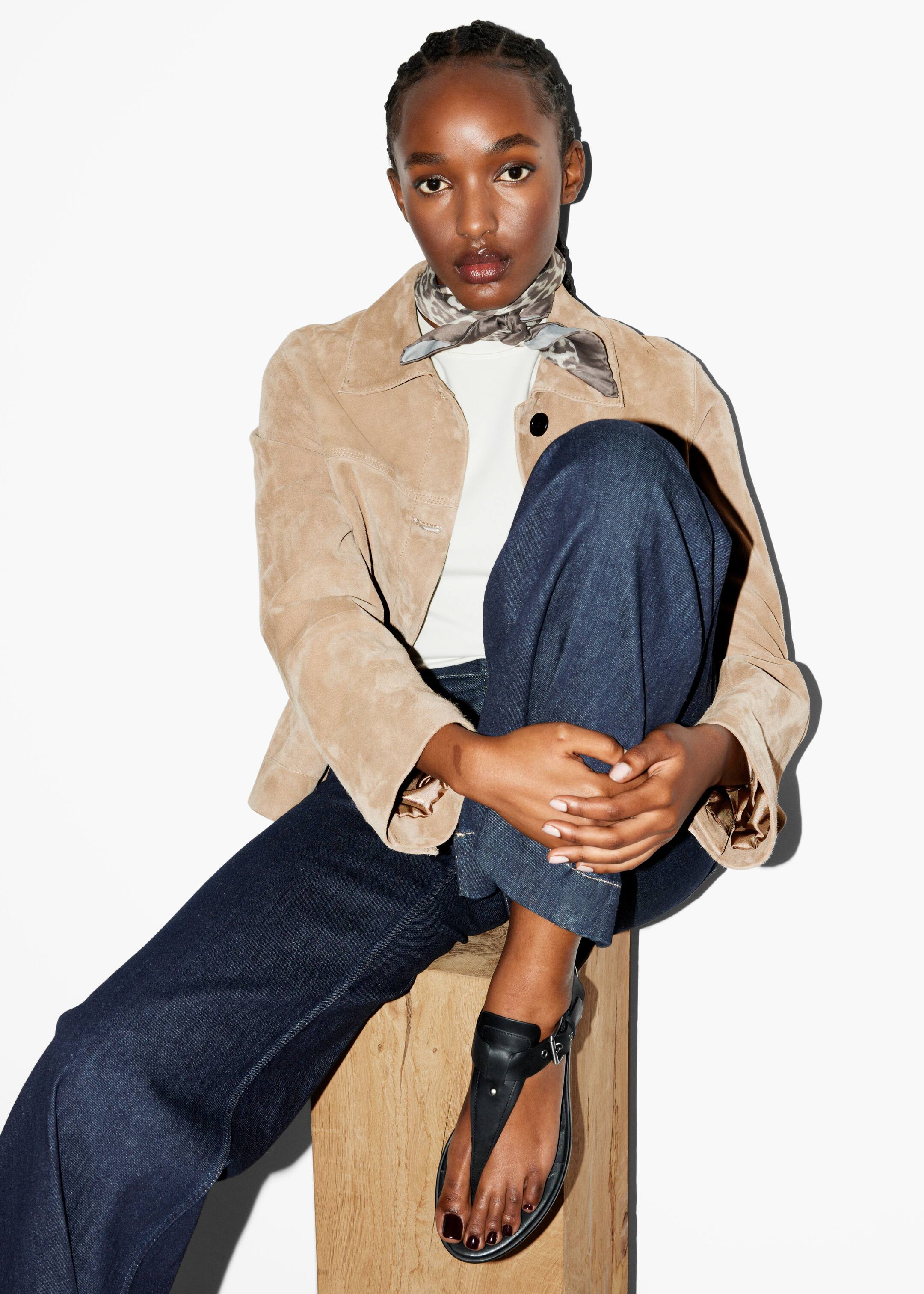 Grösseres Bild ansehen: Ledersandalen mit Knöchelriemen - Schwarz - DAMEN | H&M CH 1