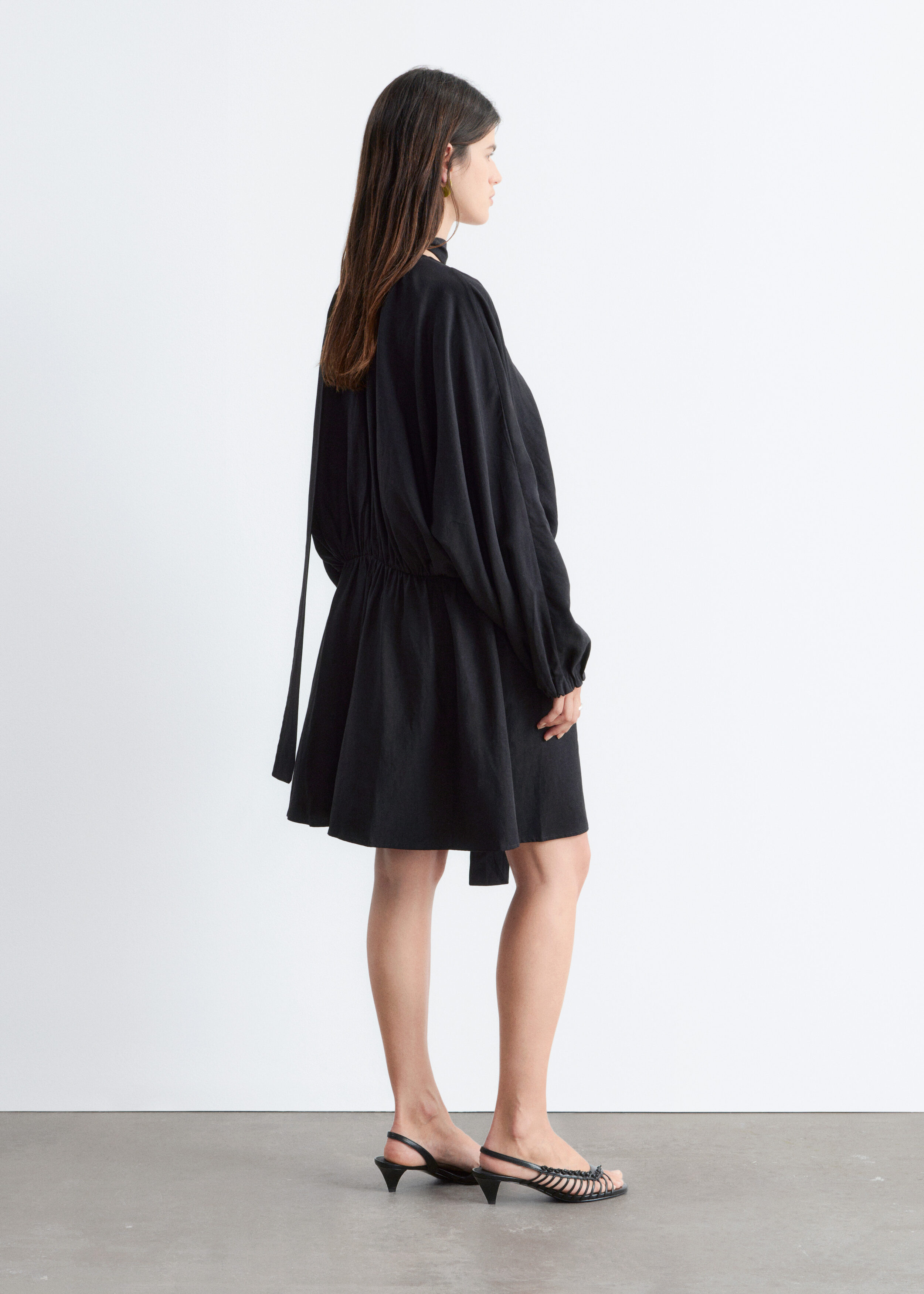 Scarf-Detail Wrap Mini Dress - Black - & Other Stories US