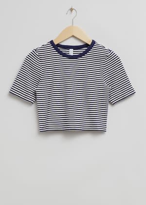 Imprimé rayé bleu/blanc