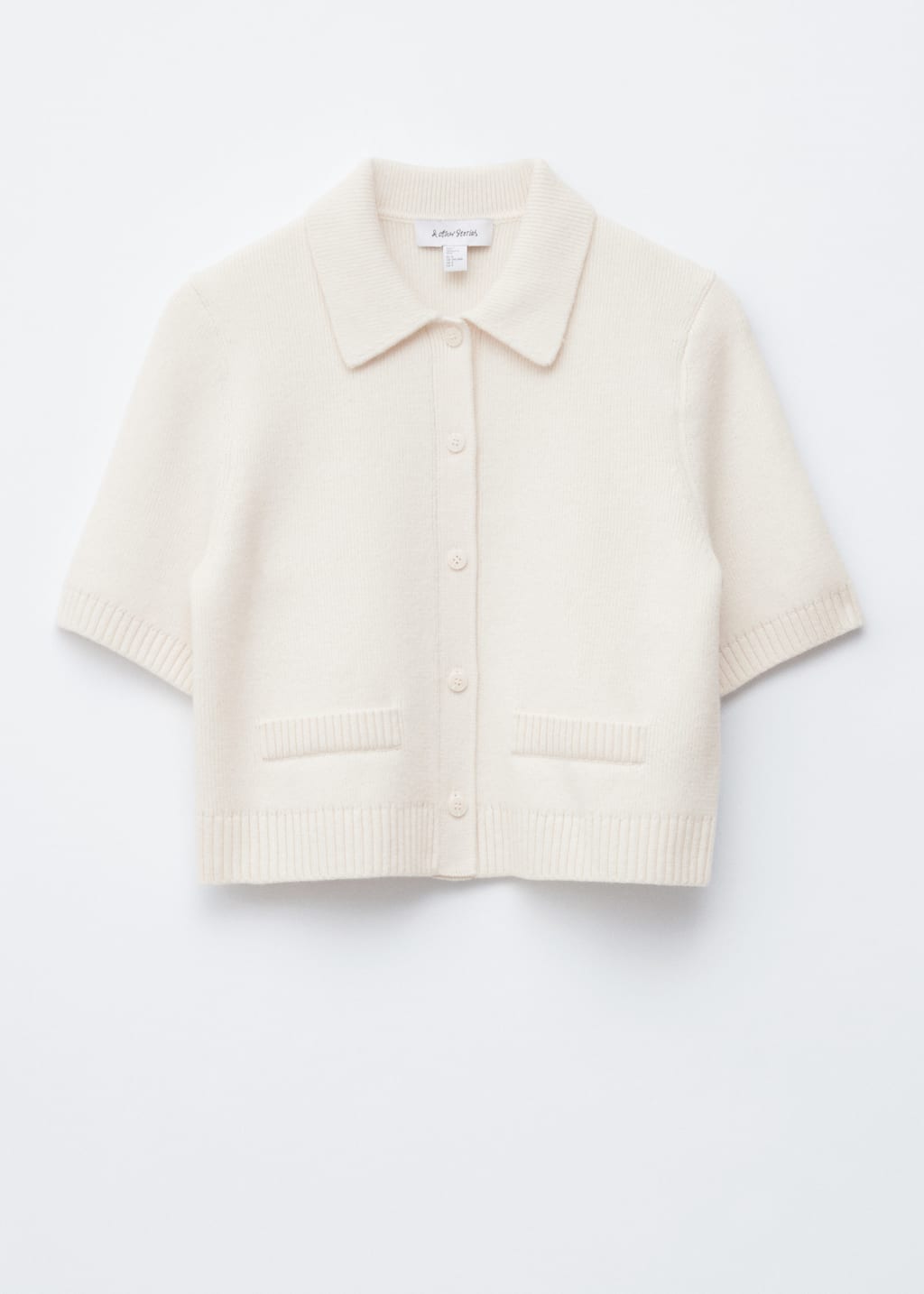 Image of Knitted Short-Sleeve Cardigan