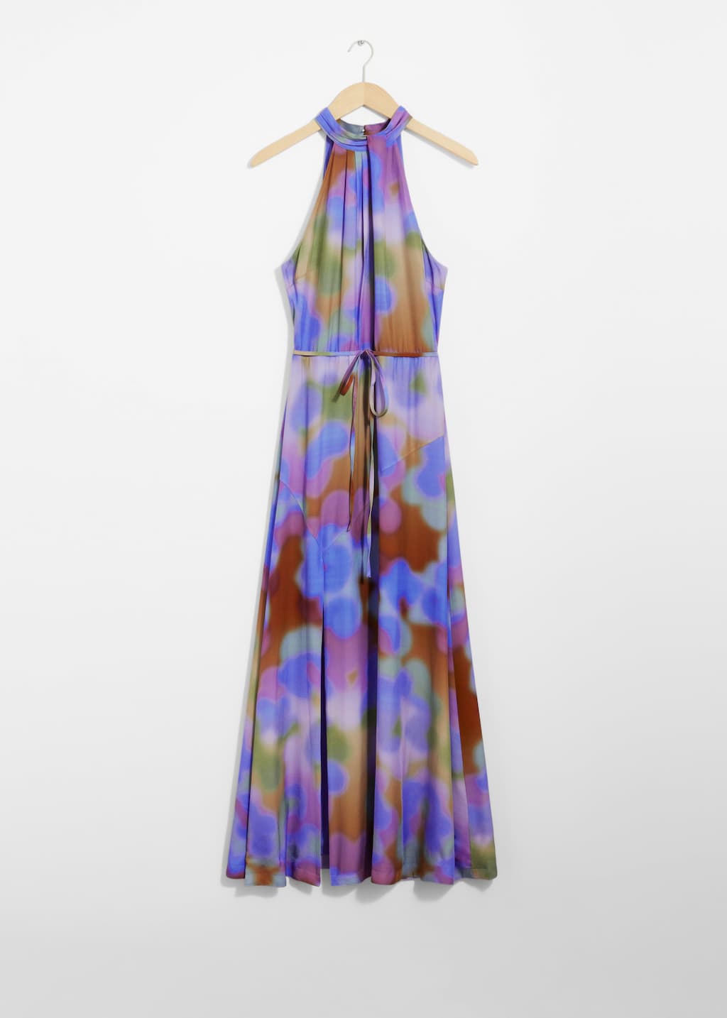 Printed Halterneck Maxi Dress - Blue Print - Still Life