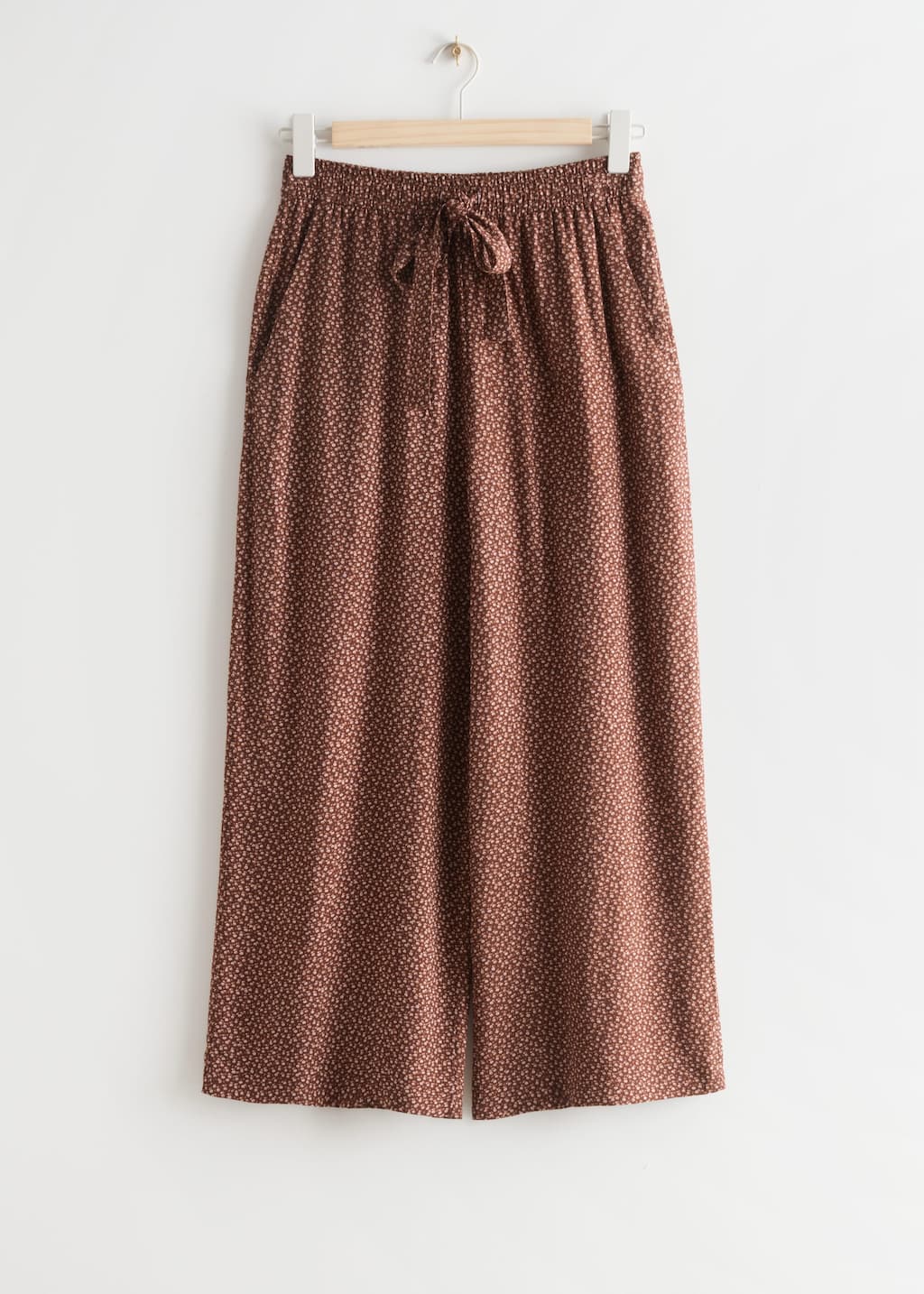 Pantalon court de coupe décontractée - Brun à fleurs - Still Life