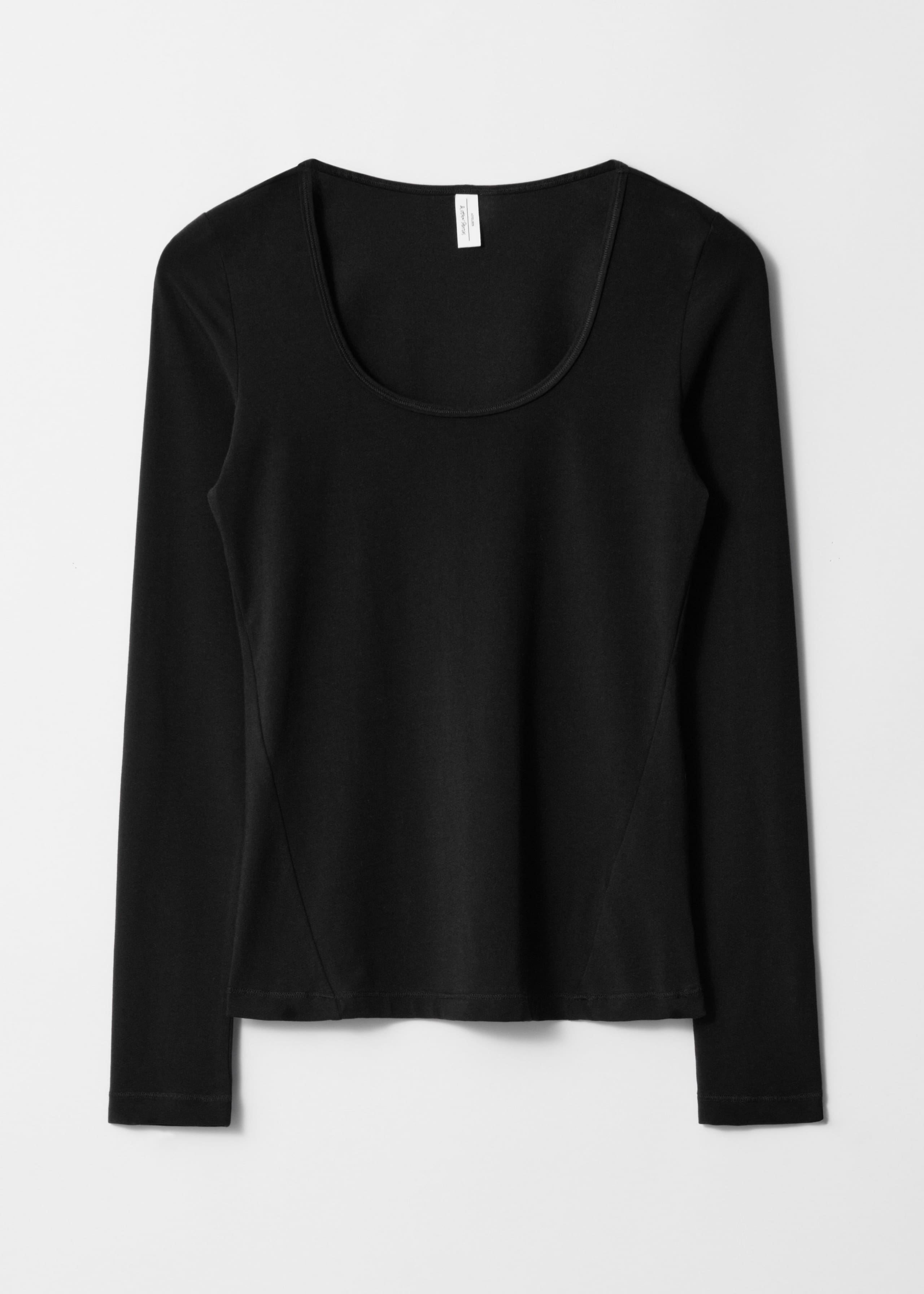 Image of Langarmshirt aus Jersey mit tiefem Ausschnitt