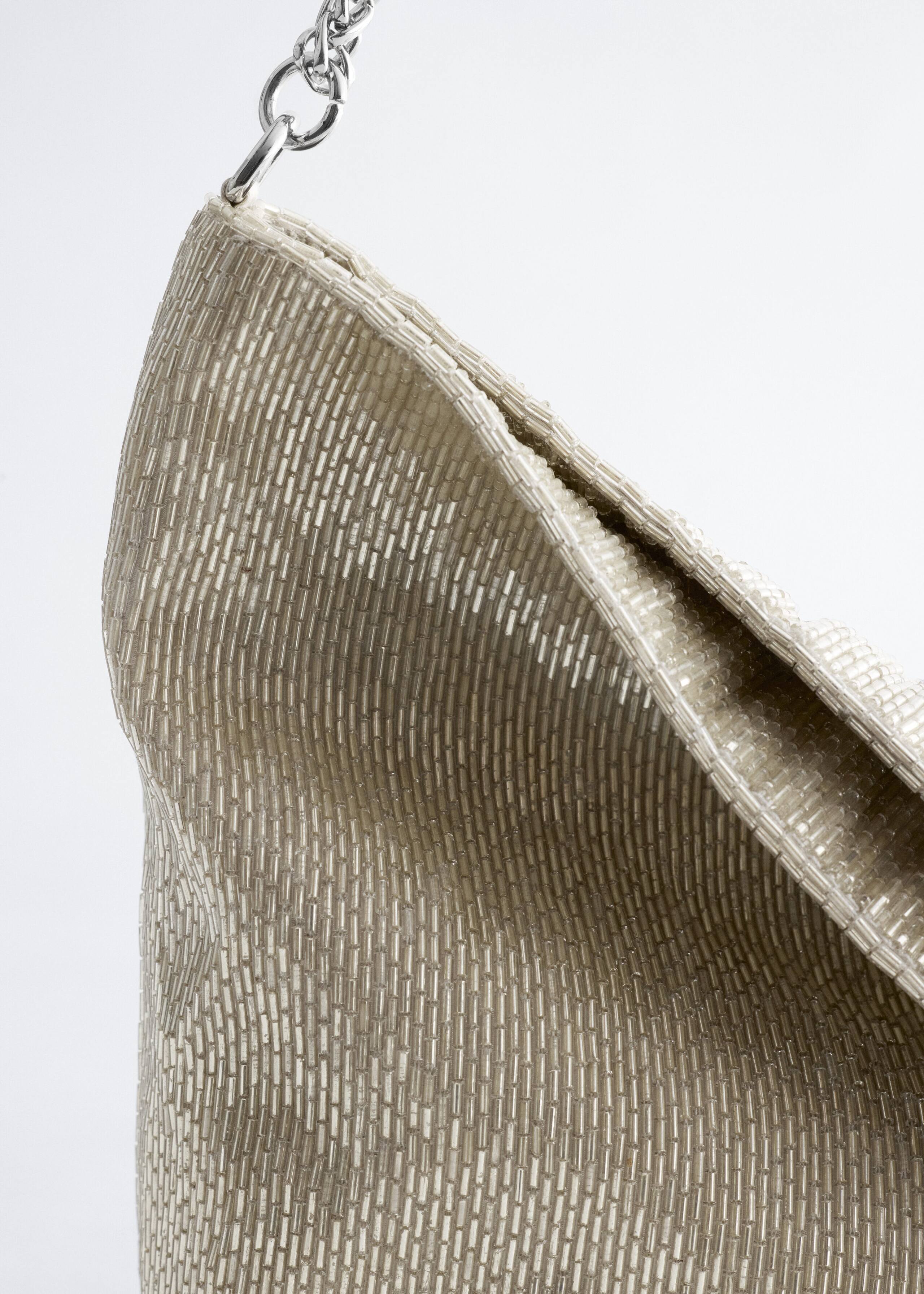 Mini Beaded Shoulder Bag - Silver - Still Life