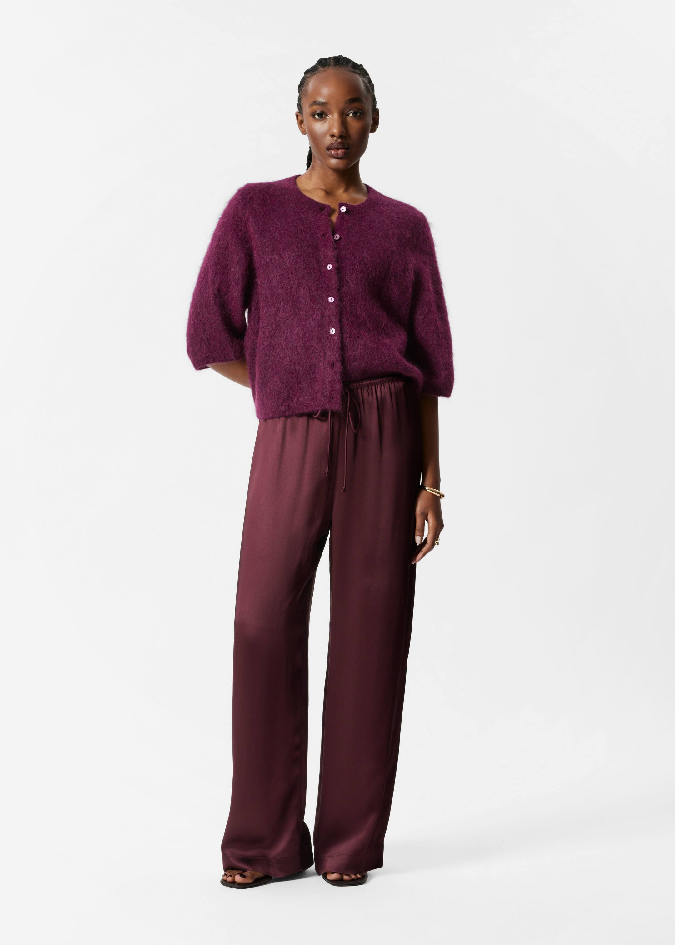 Grösseres Bild ansehen: Strickjacke aus Mohair-Mix - Weinrot - DAMEN | H&M CH 3
