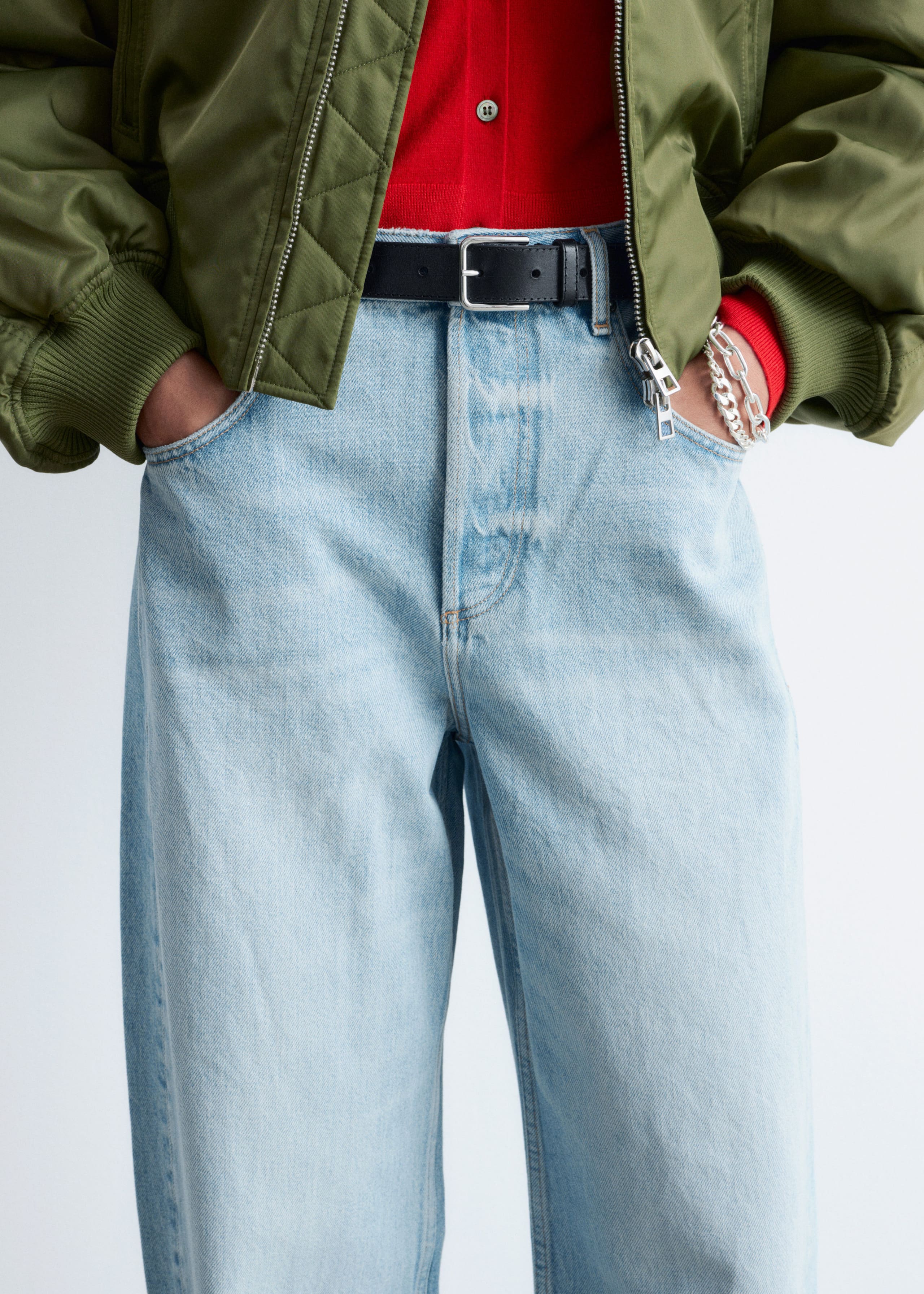 Image of Barrel-Leg Jeans