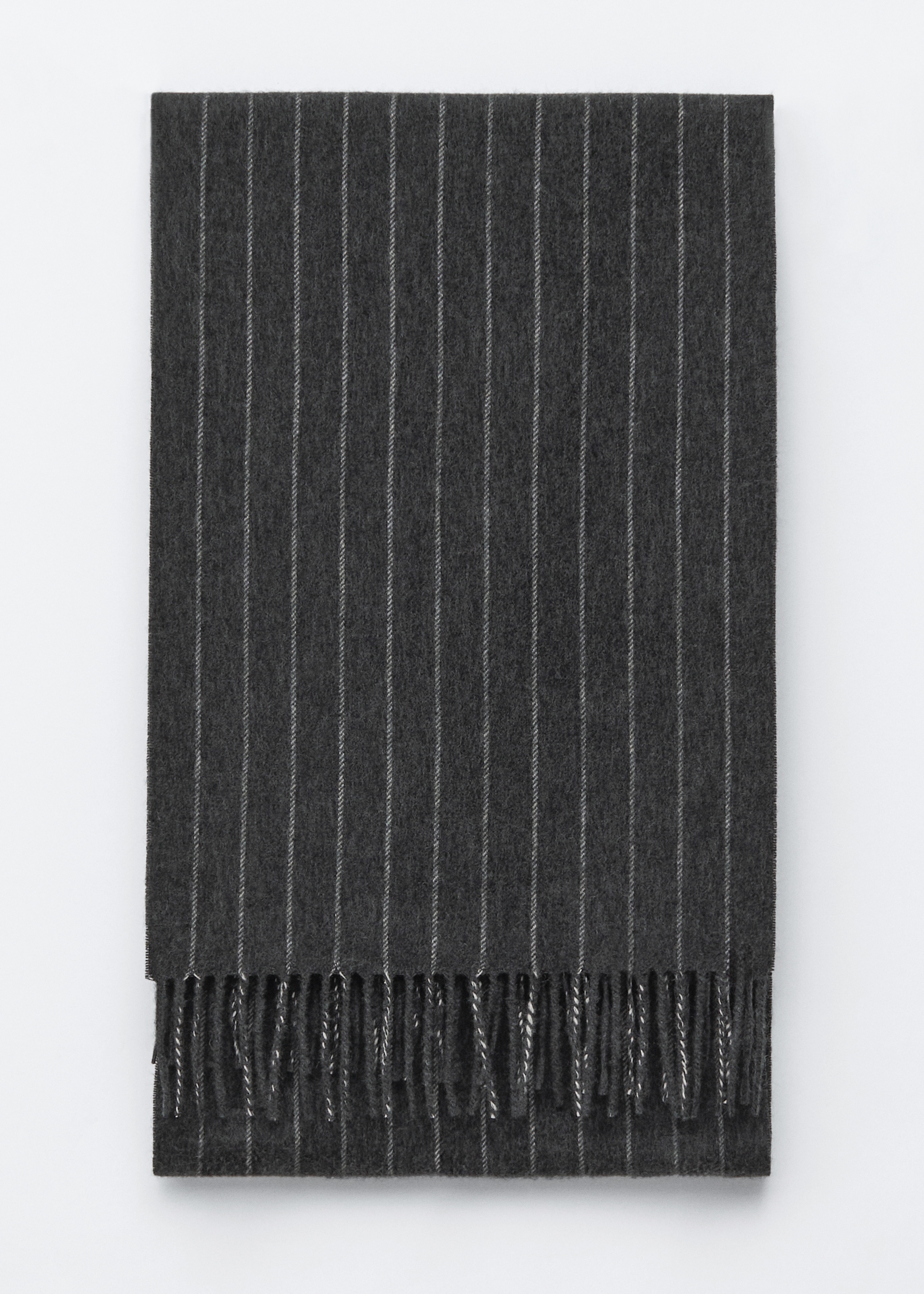 Iso hapsuhuivi kashmirsekoitetta - Tummanharmaa liituraita