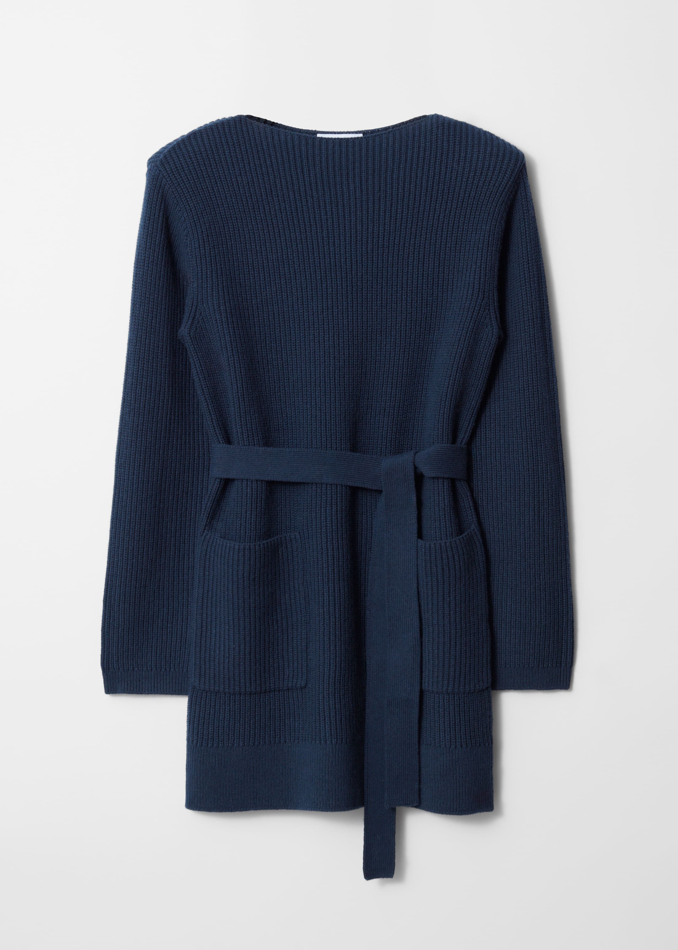 Visualizza immagine più grande: Mini abito in lana con cintura - Blu navy - DONNA | H&M IT 1