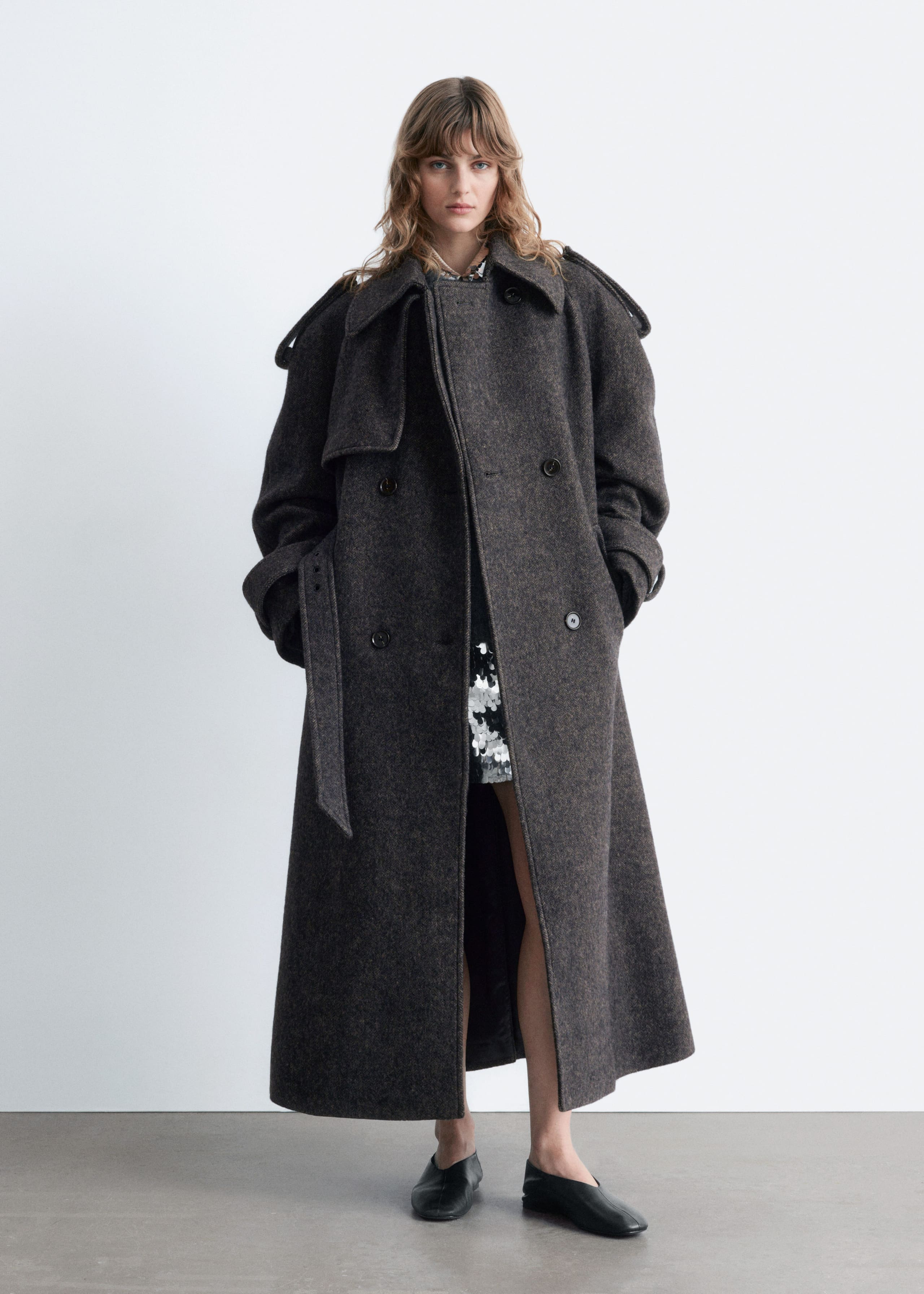Image of Wool-Blend Trench Coat