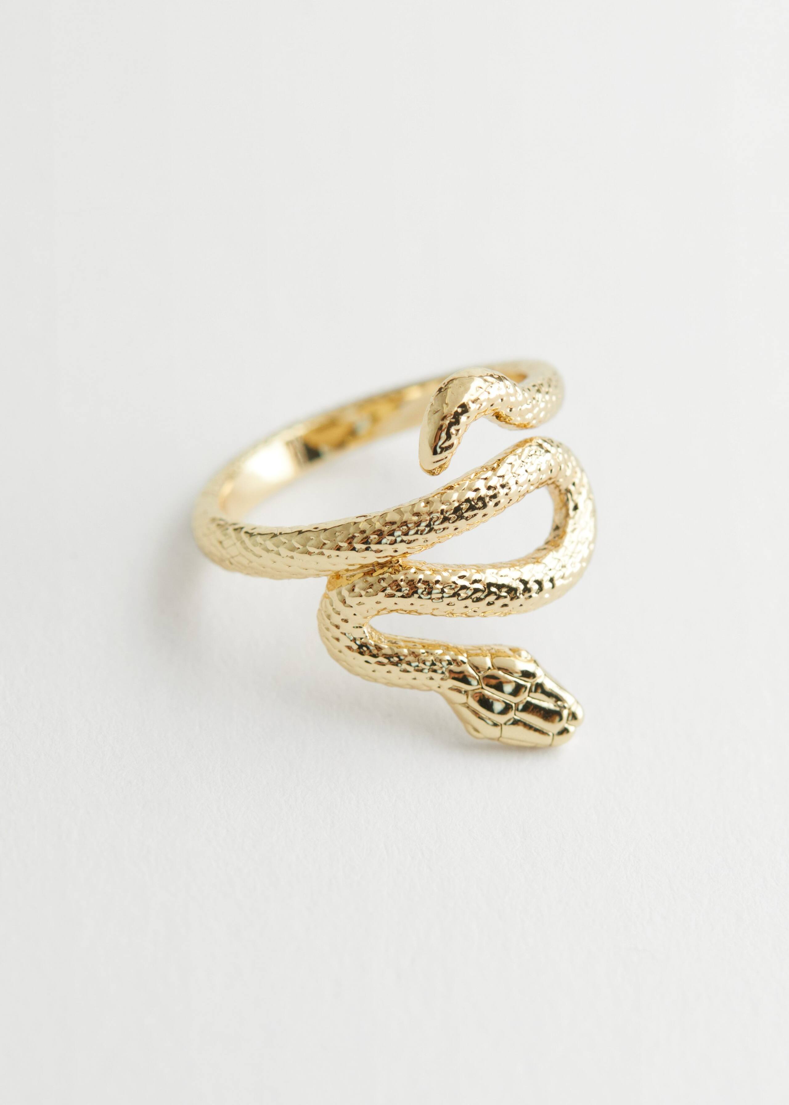 Embossed Snake Ring - Gold - Still Life