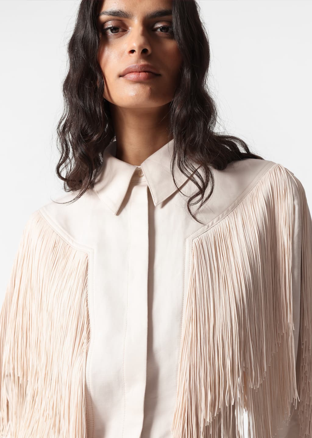 Camisa con flecos - Crema - Lookbook
