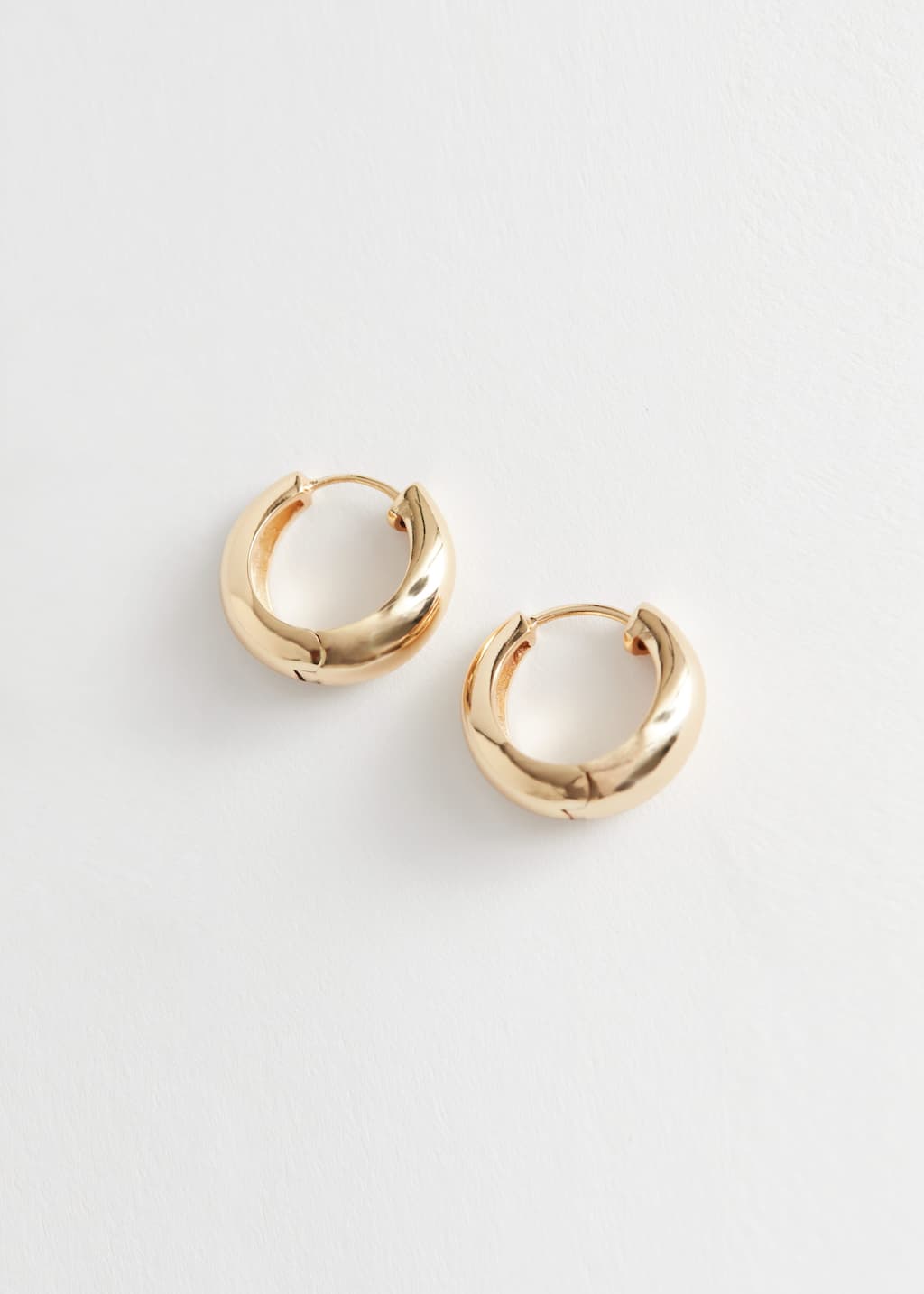 Chunky Mini Hoop Earrings - Gold - Still Life